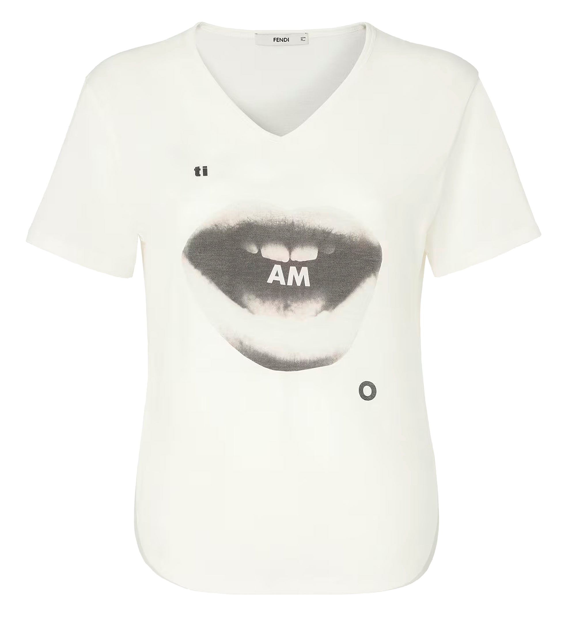 Ivory jersey T-shirt with Ti Amo print