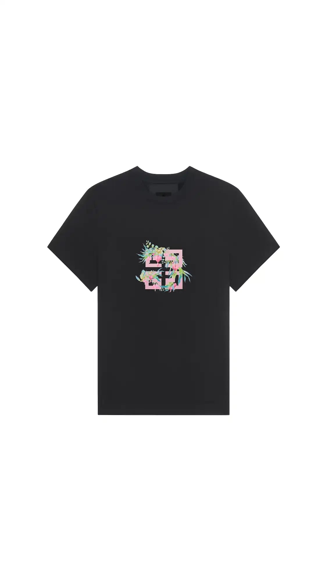 T-shirt With 4G Flowers Print - Black