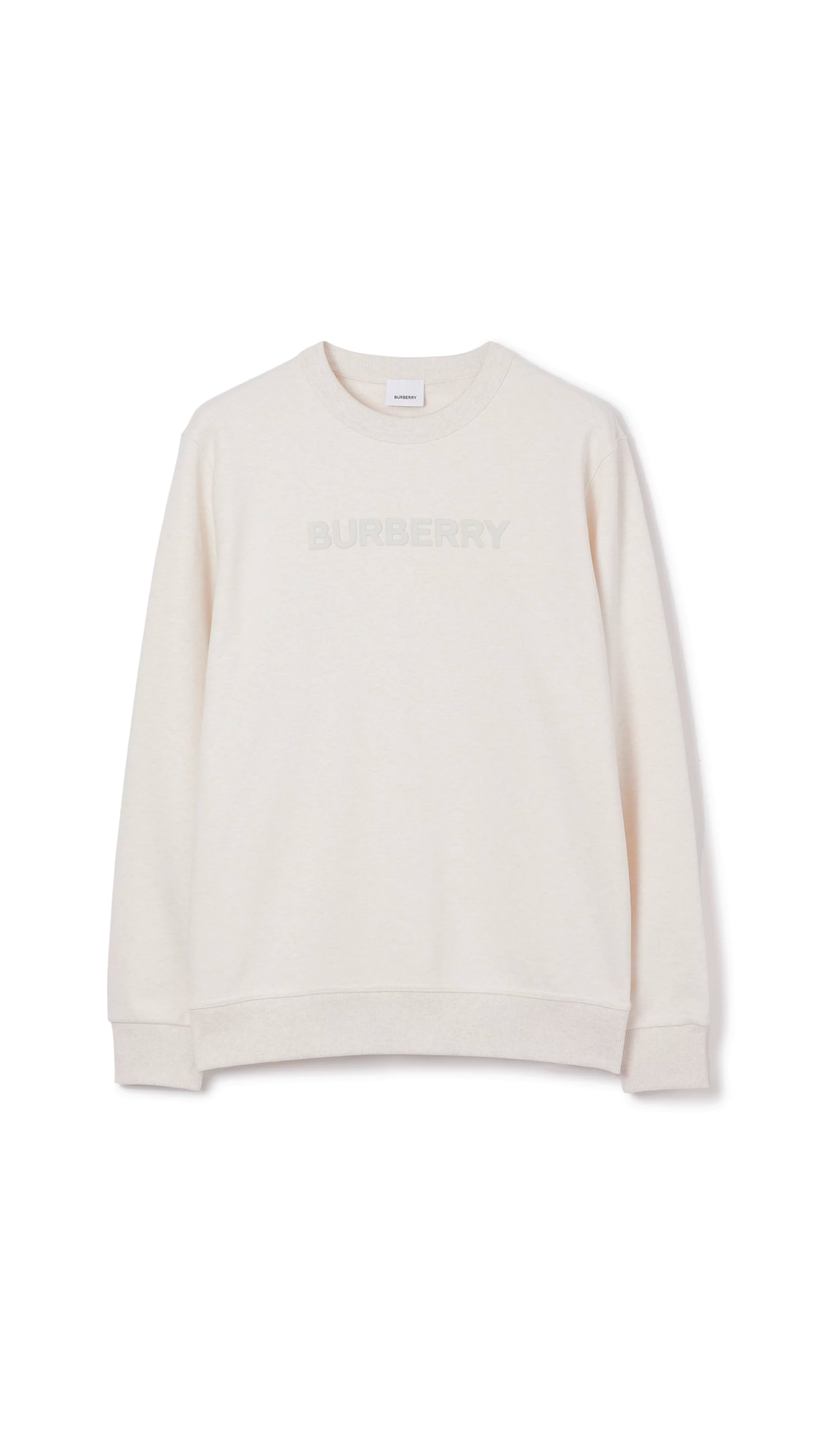 Logo Print Cotton Sweatshirt - Oatmeal Melange