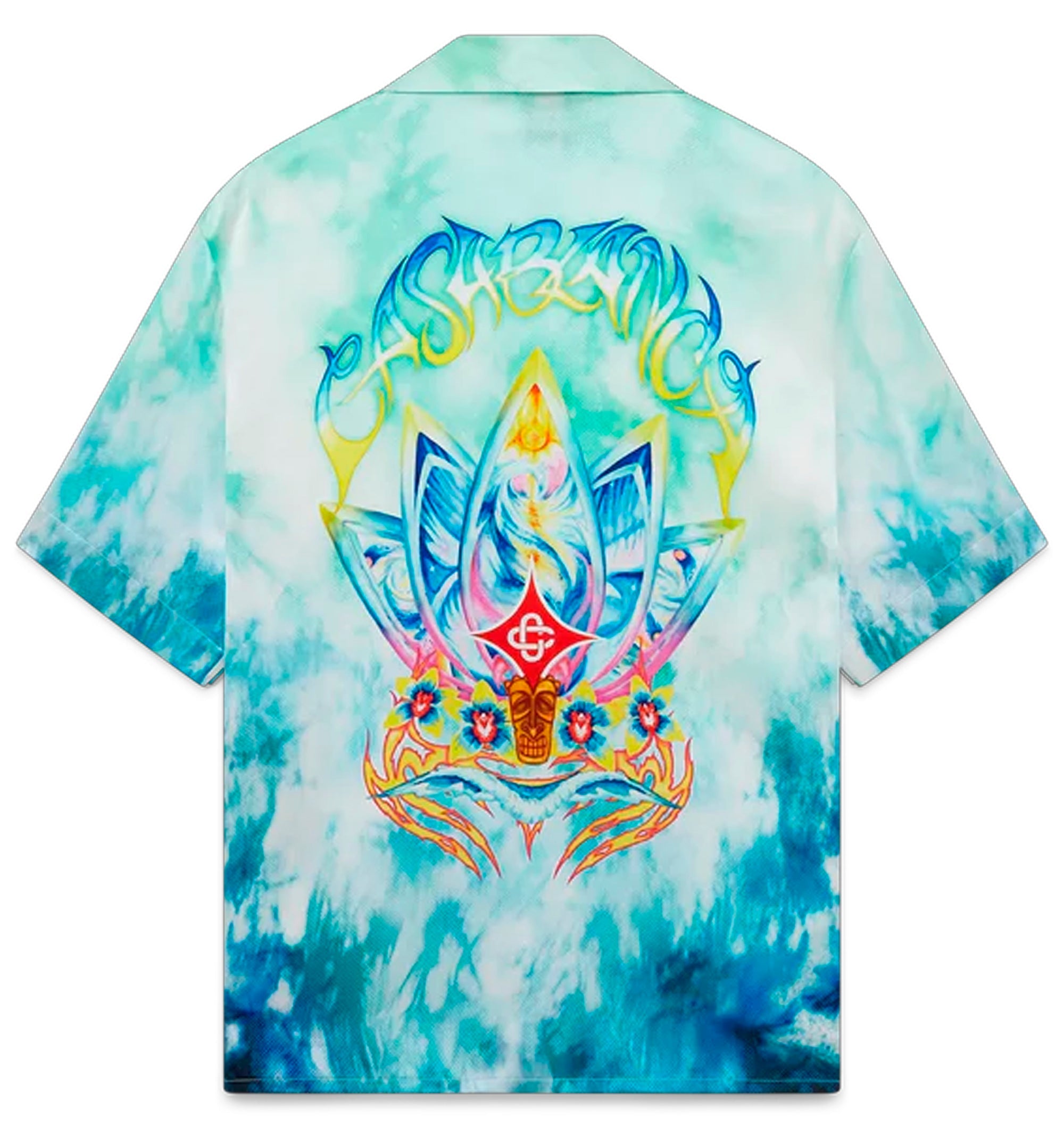 Surf Lotus Short Sleeve Silk Shirt