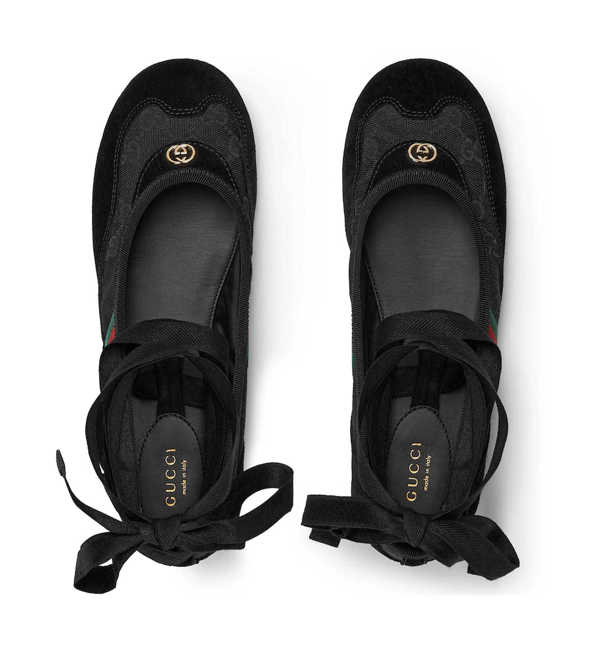 Women's Gucci Shift ballerina in black GG canvas