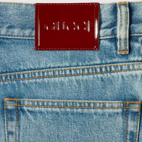 Stonewashed Denim Shorts - Light Wash