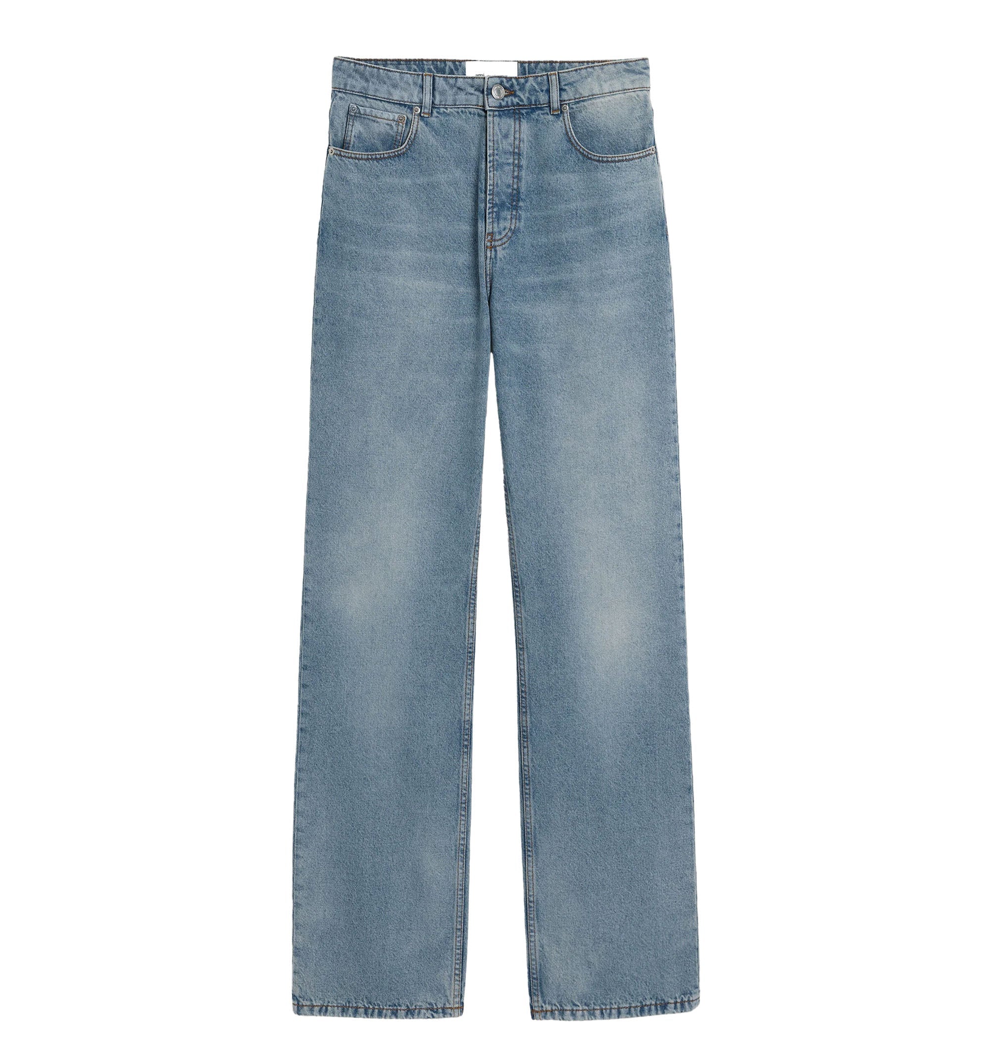 Blue large-fit cotton jeans