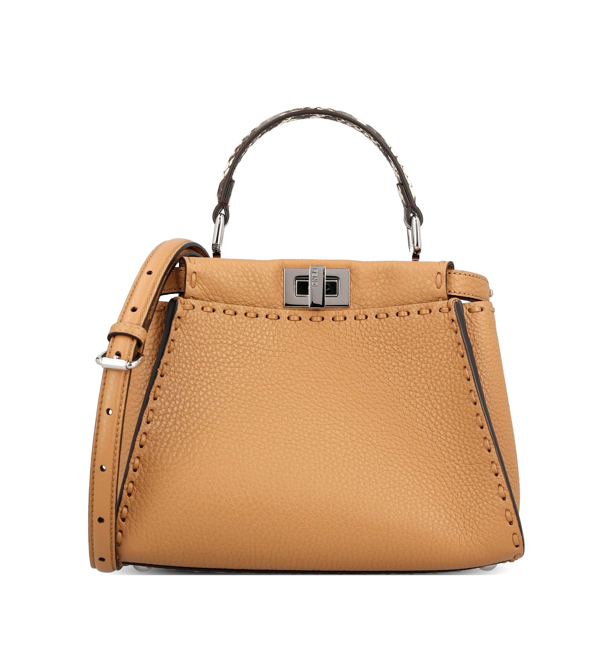 Mini Peekaboo whipstitch-trim tote bag