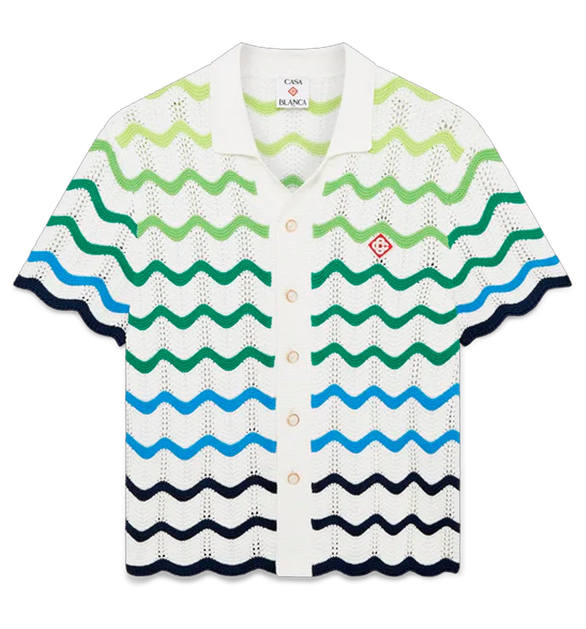 Wave Short Sleeve Knitted Shirt