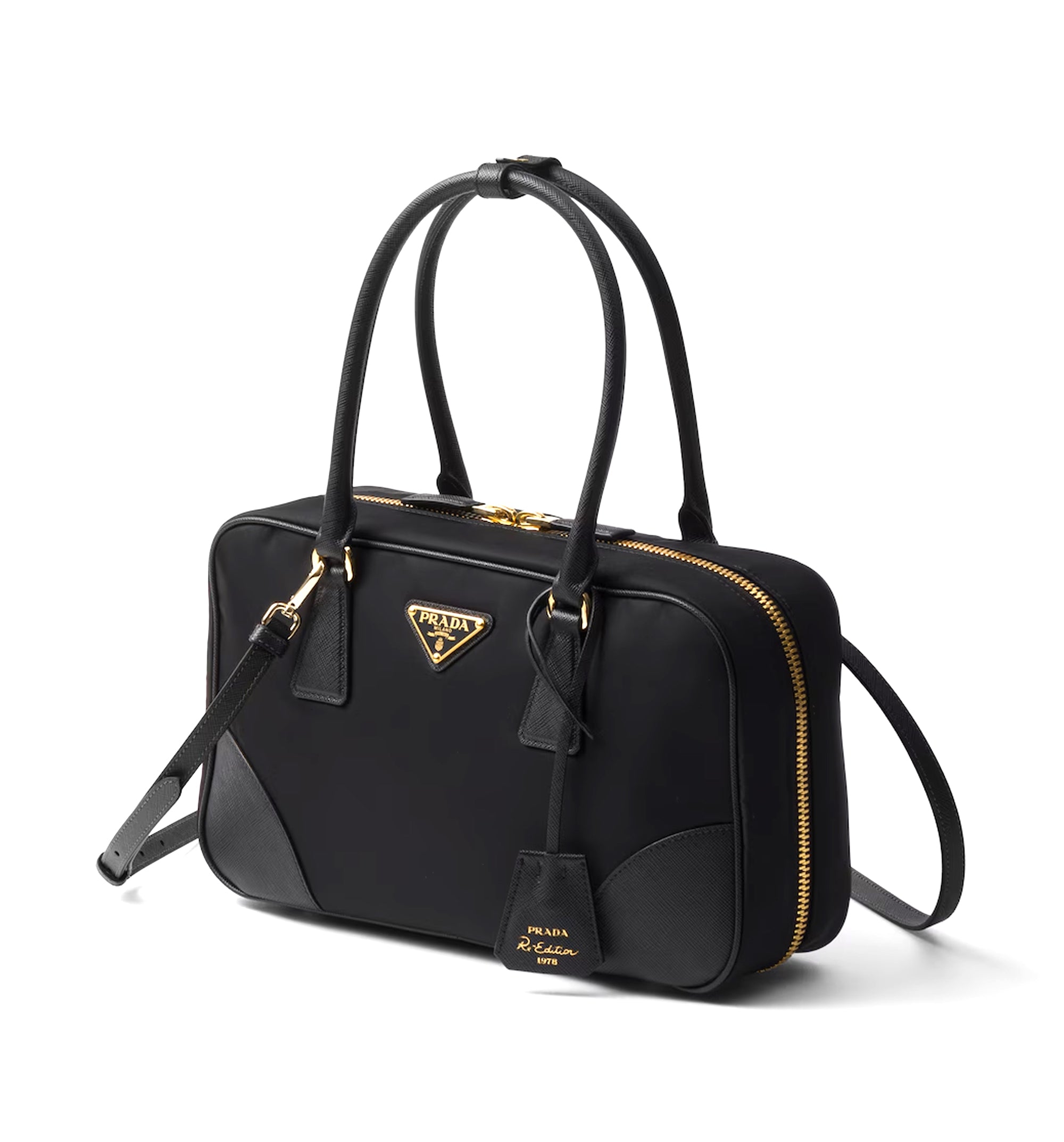 Re-Edition 1978 medium Re-Nylon and Saffiano leather two-handle bag