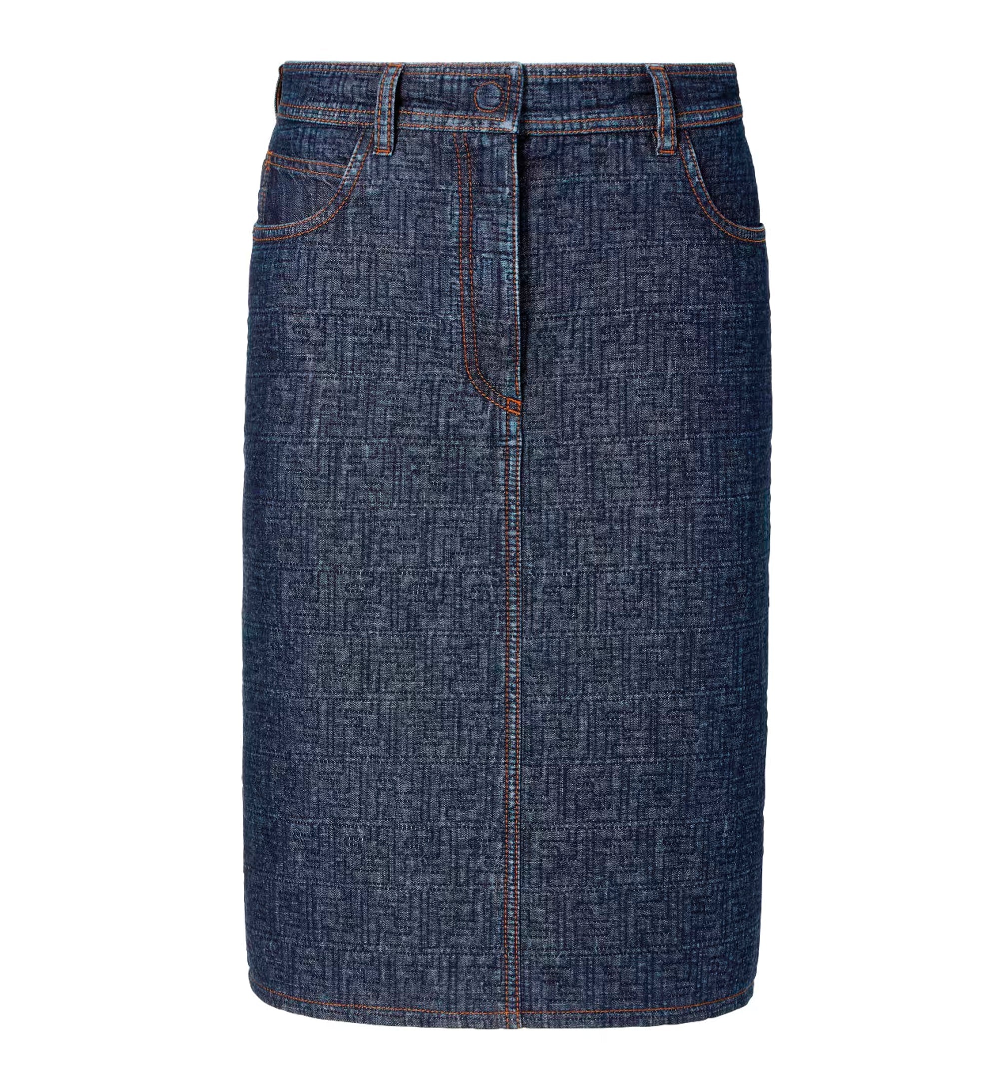 Dark blue FF denim skirt