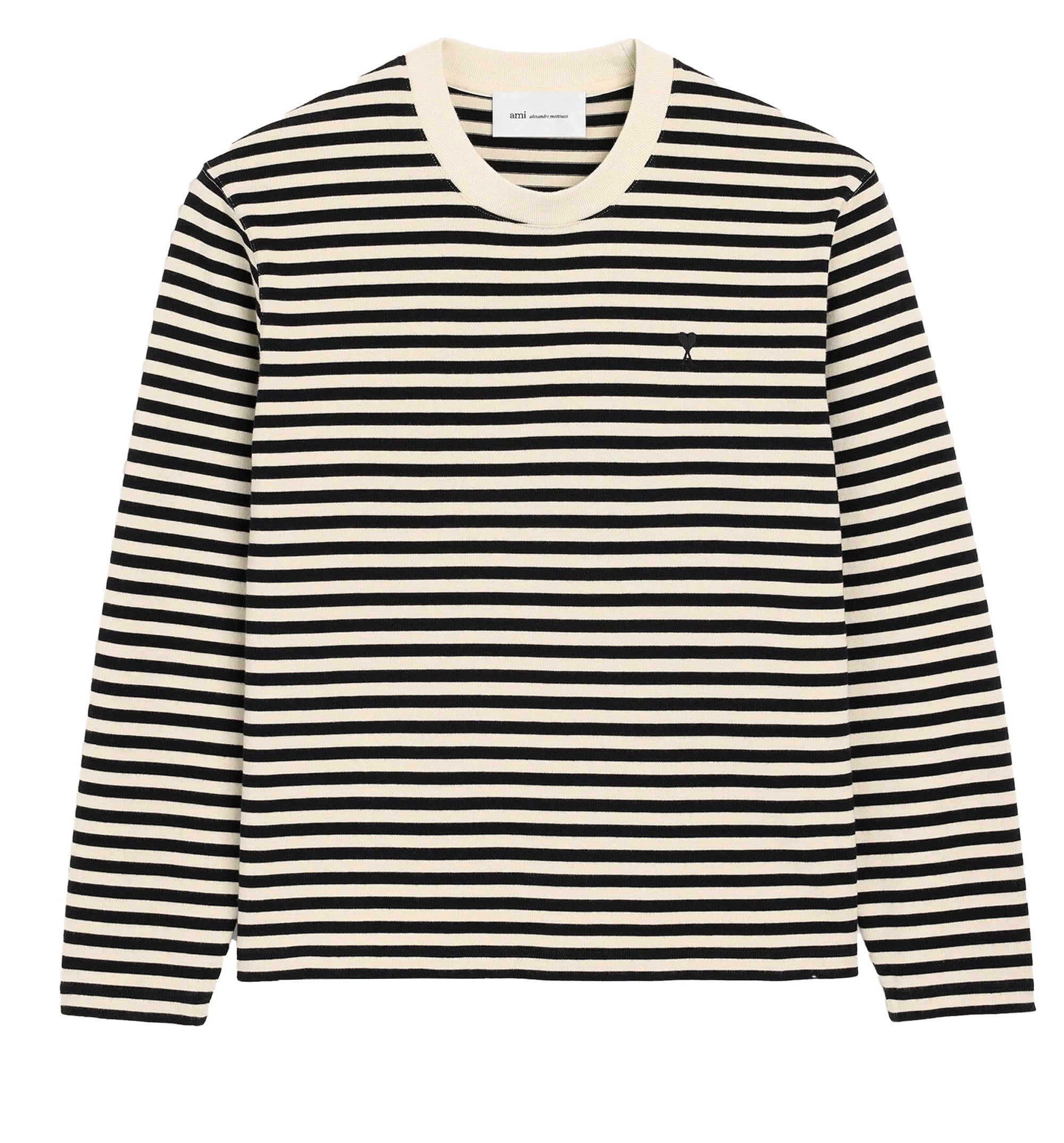 Black and white mariniere cotton t-shirt with Ami de Coeur