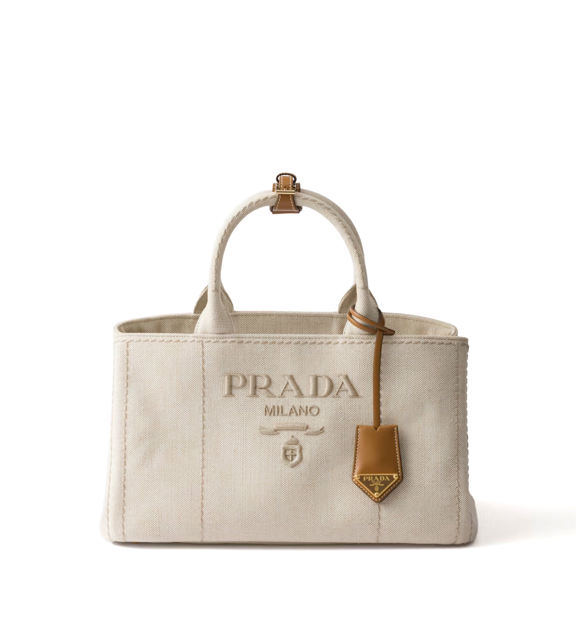 Prada Jardinière large linen blend handbag