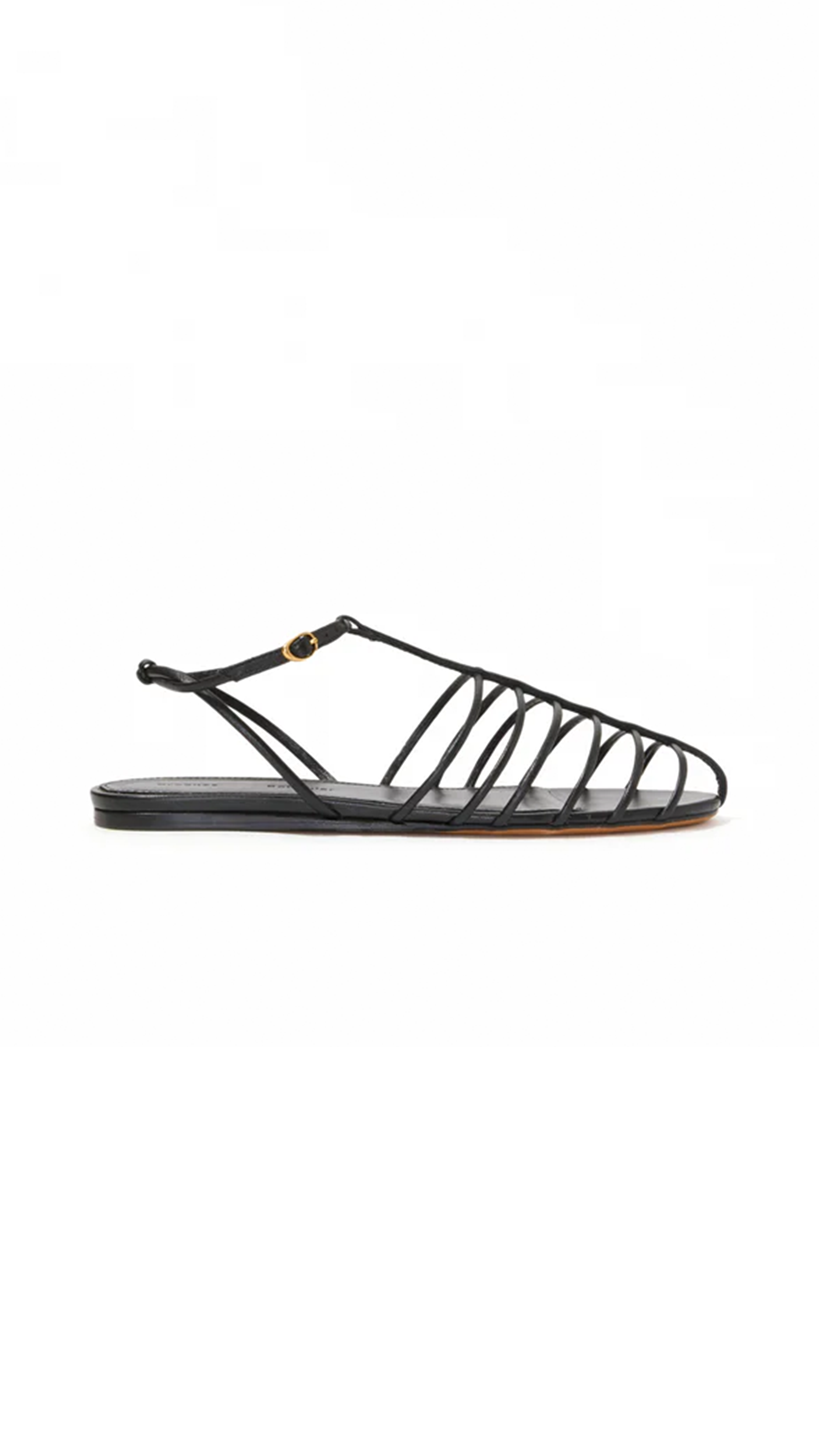 Tee Cage Flat Sandals - Black