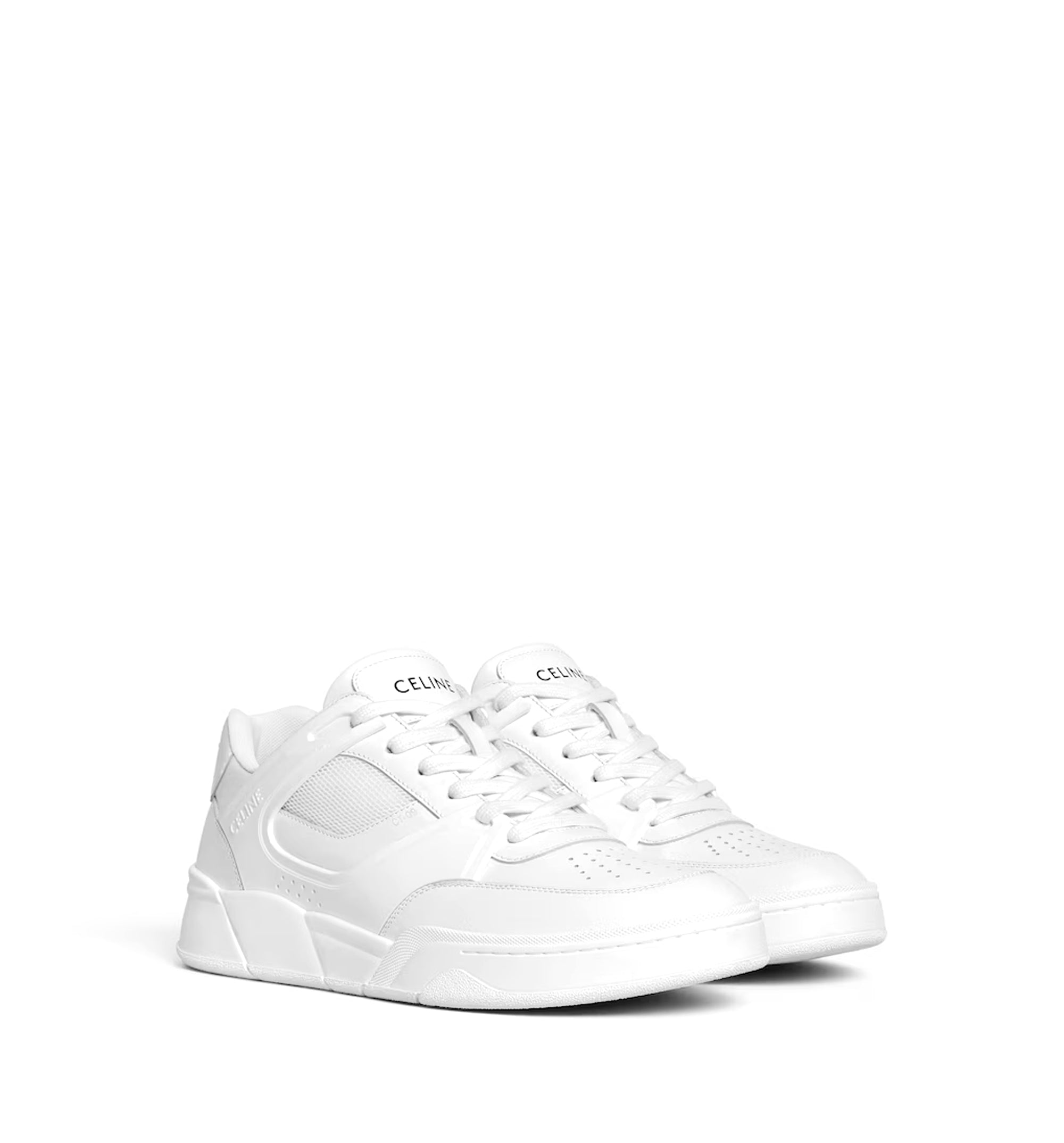 Celine Trainer Ct-09 Low Lace-Up Sneaker In Calfskin And Mesh