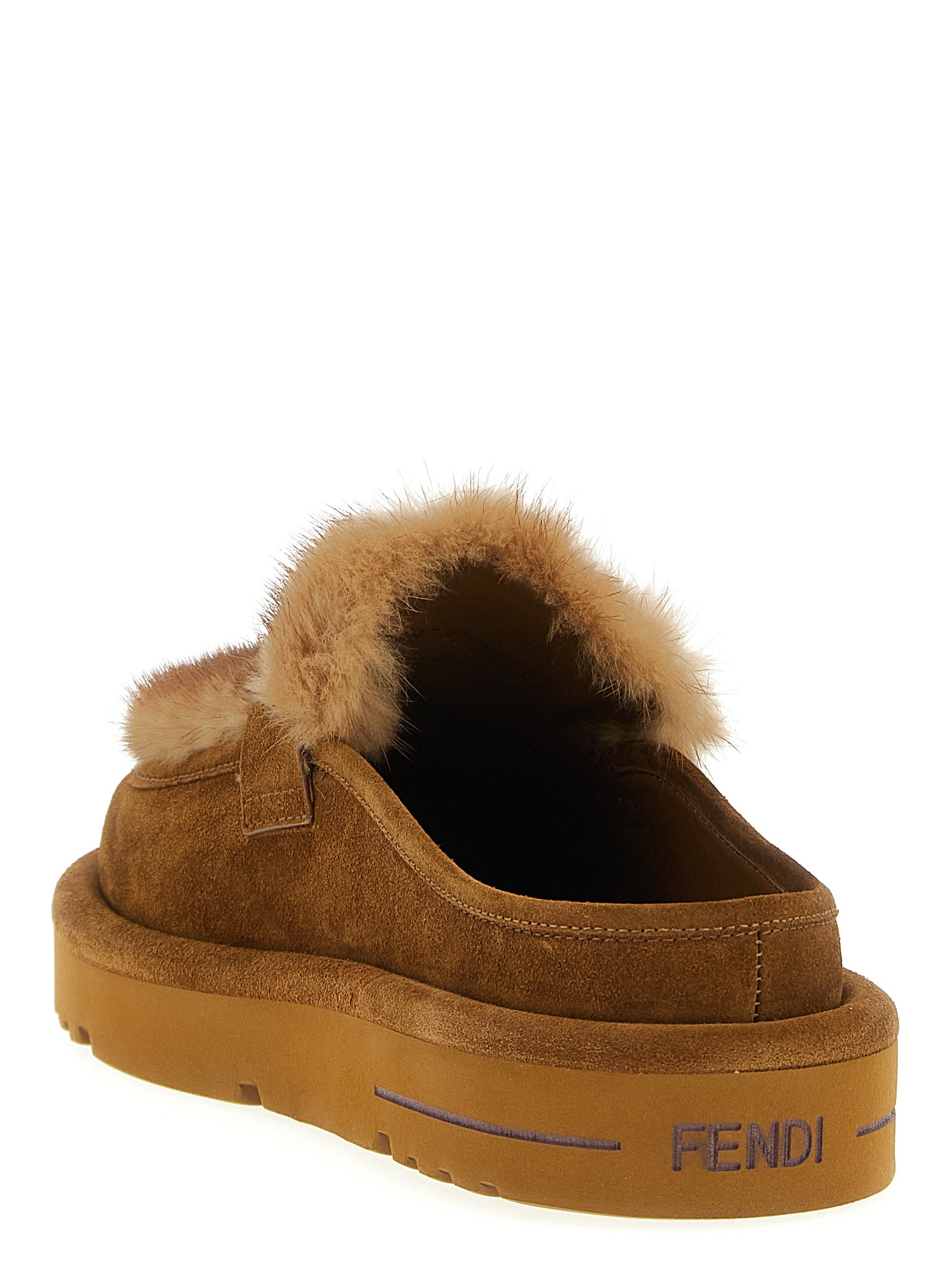 Suede And Fur Sabots