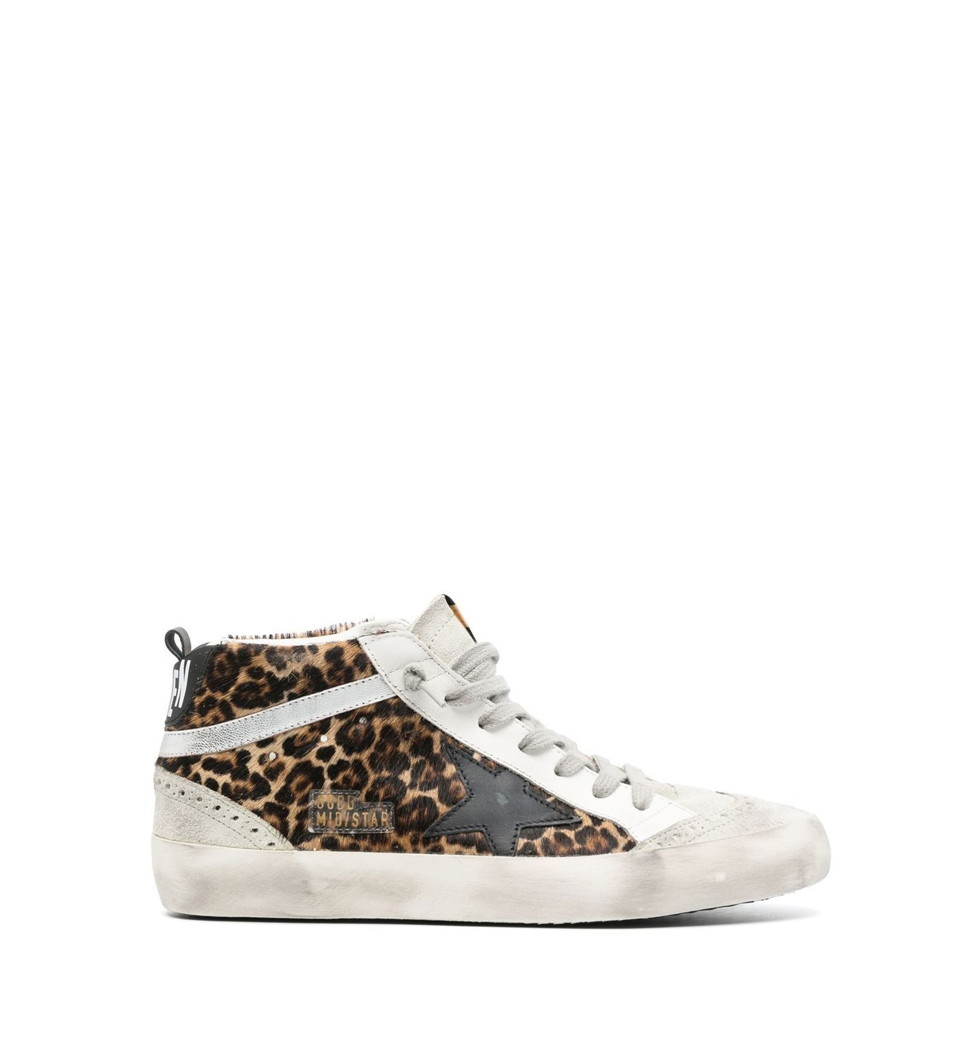 Mid Star - Leopard Print Pony Skin With Black Star