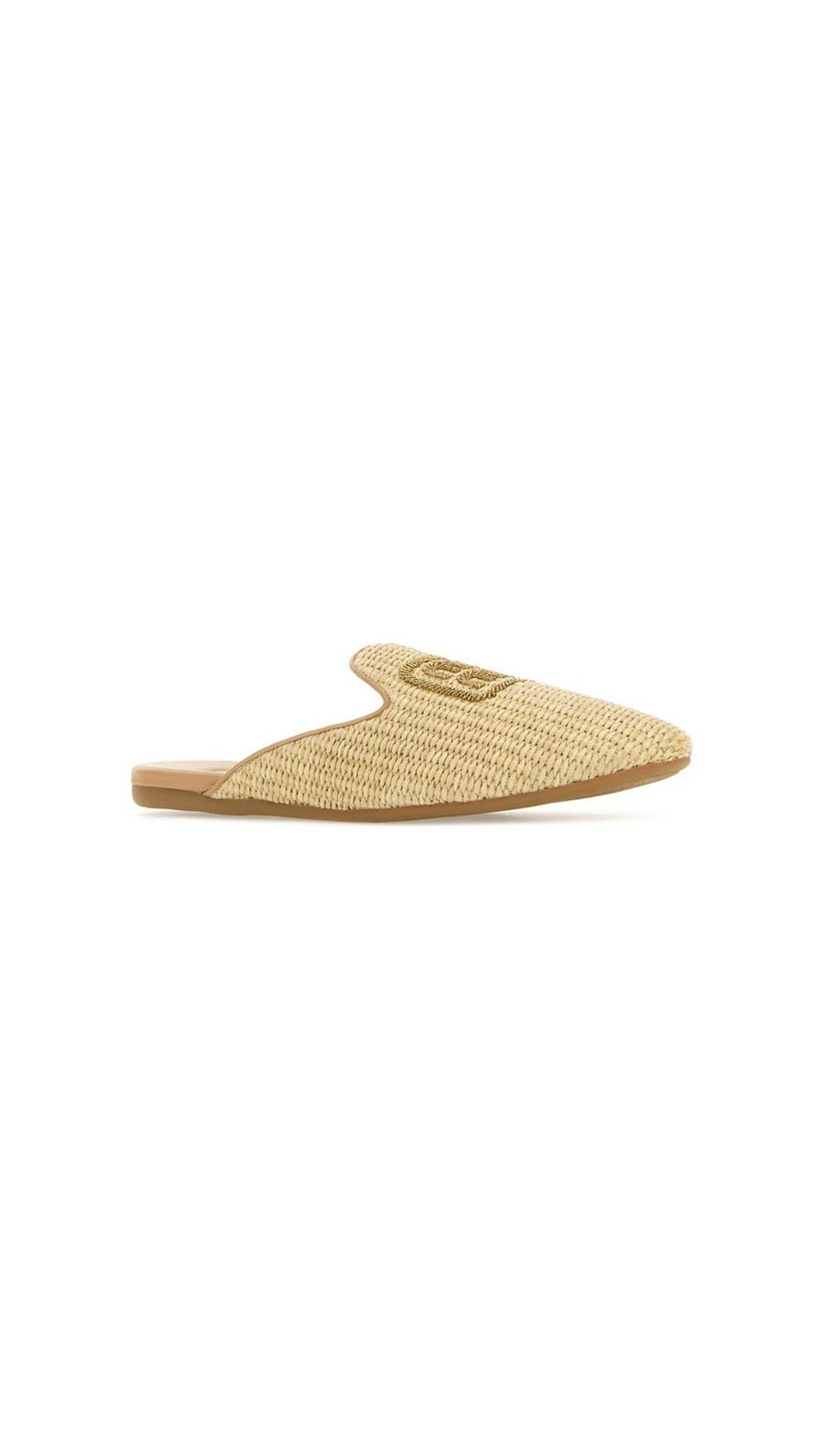 Raffia Slippers - Natural