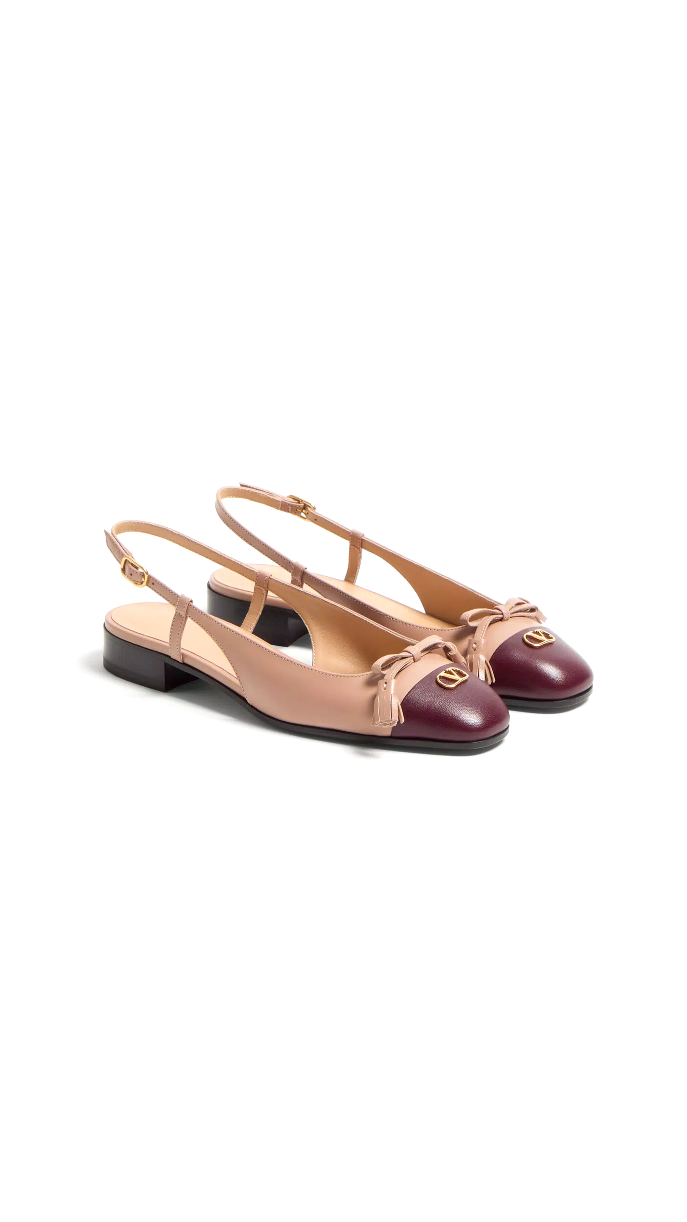 Valet Du Roi Kid Slingback Ballerina 25mm - Rose Cannelle/garnet