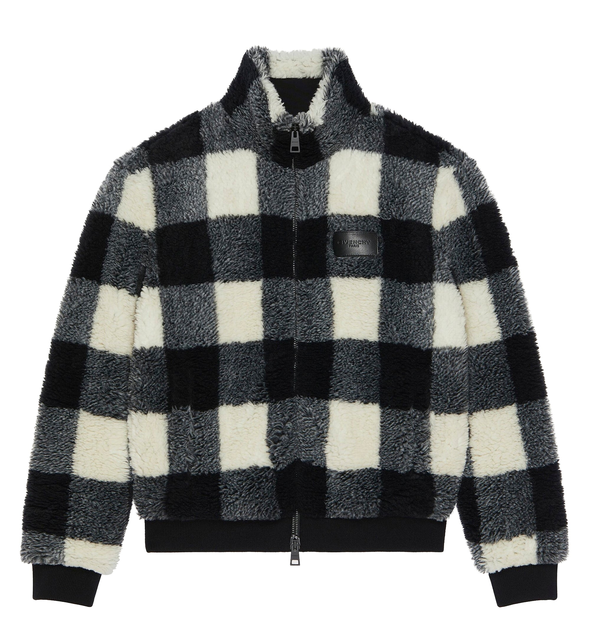 Checked fleece jacket
