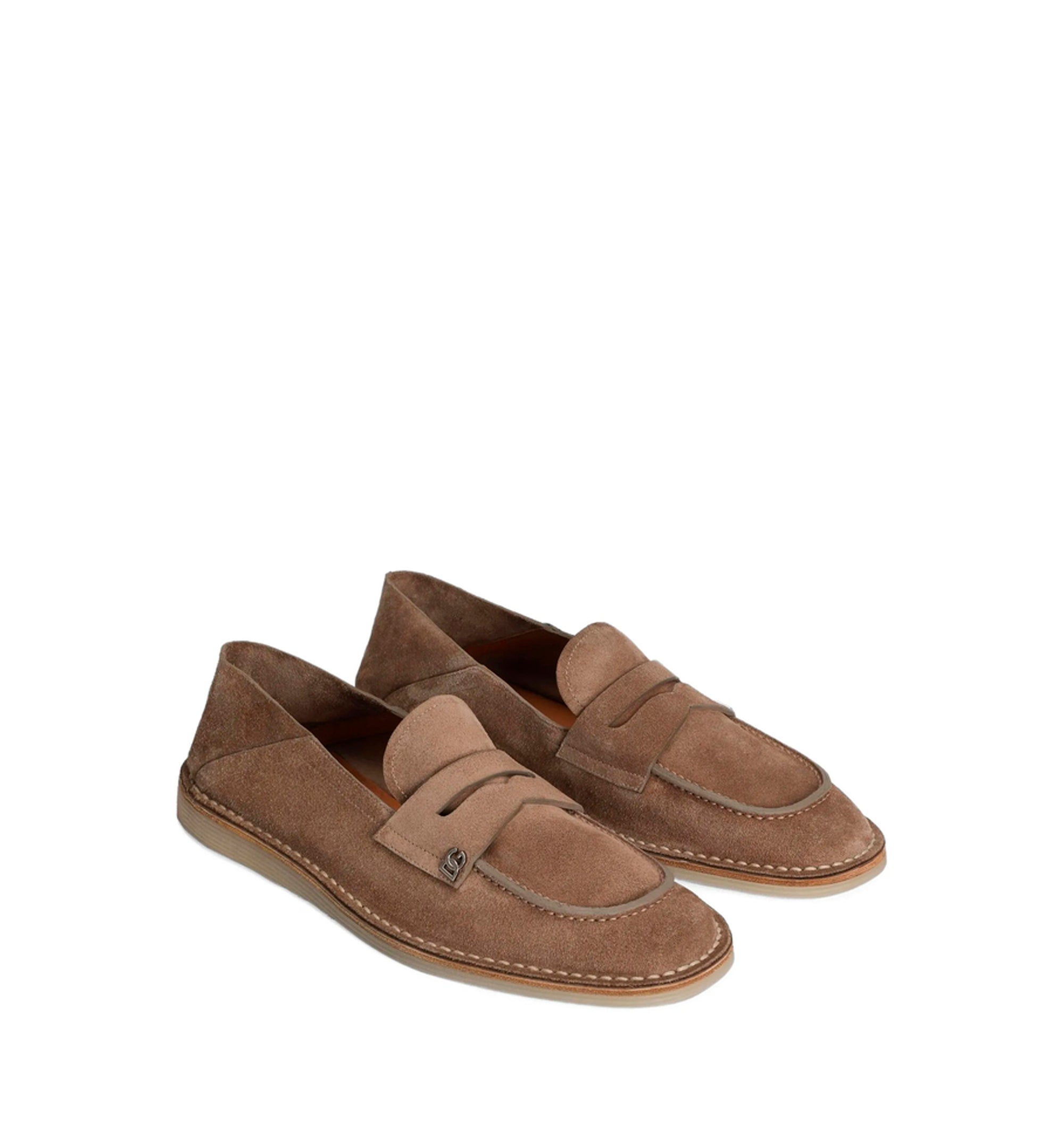 Reversed calfskin slipper