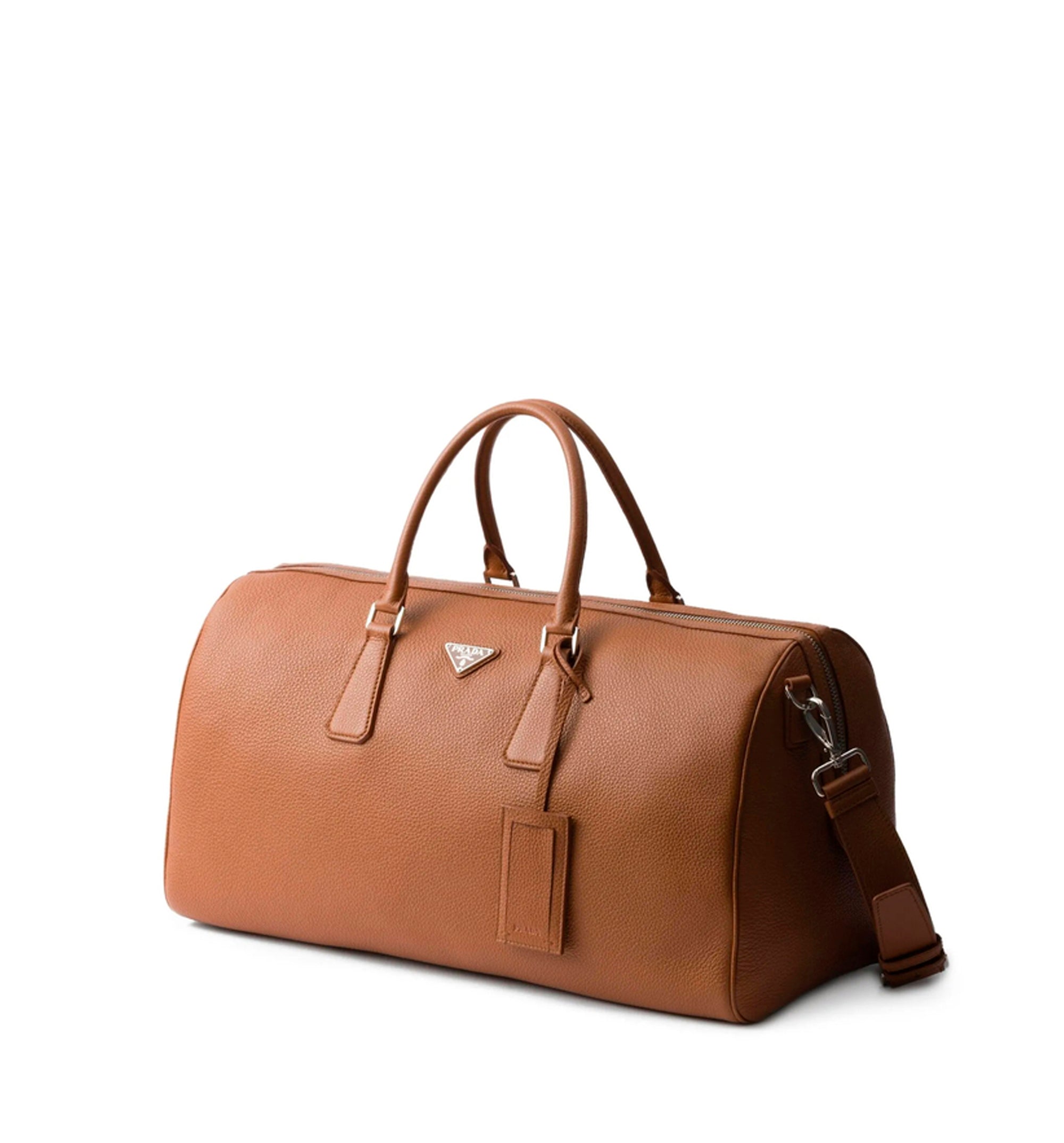 Leather duffel bag