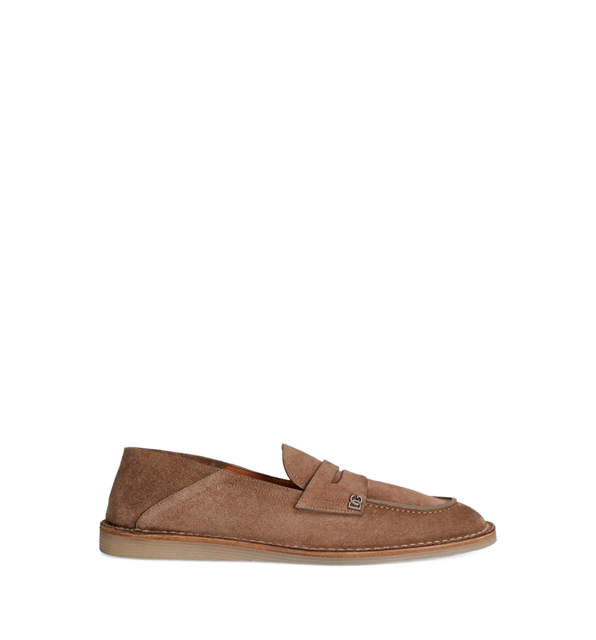 Reversed calfskin slipper