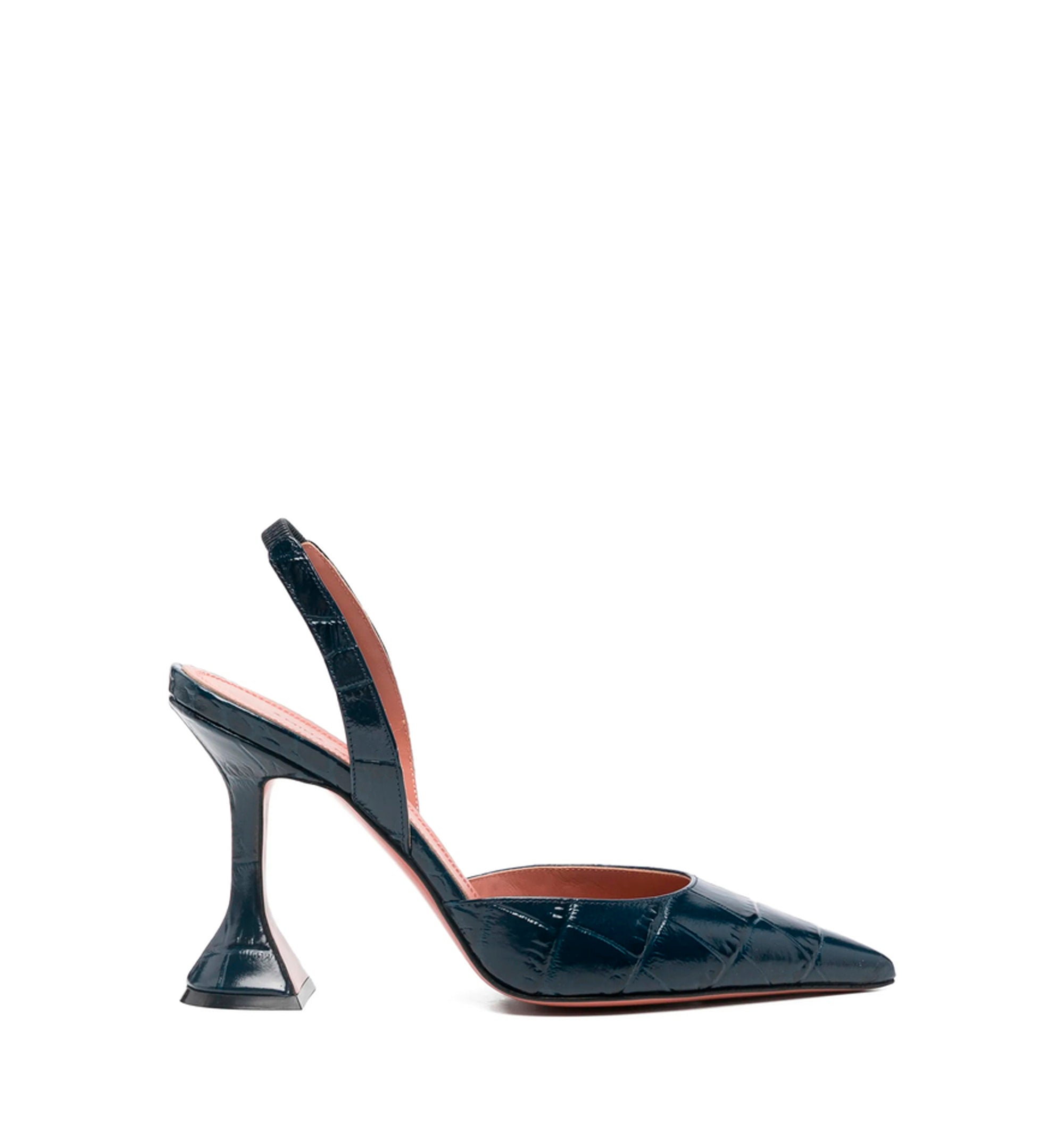 Holli crocodile effect slingback pumps
