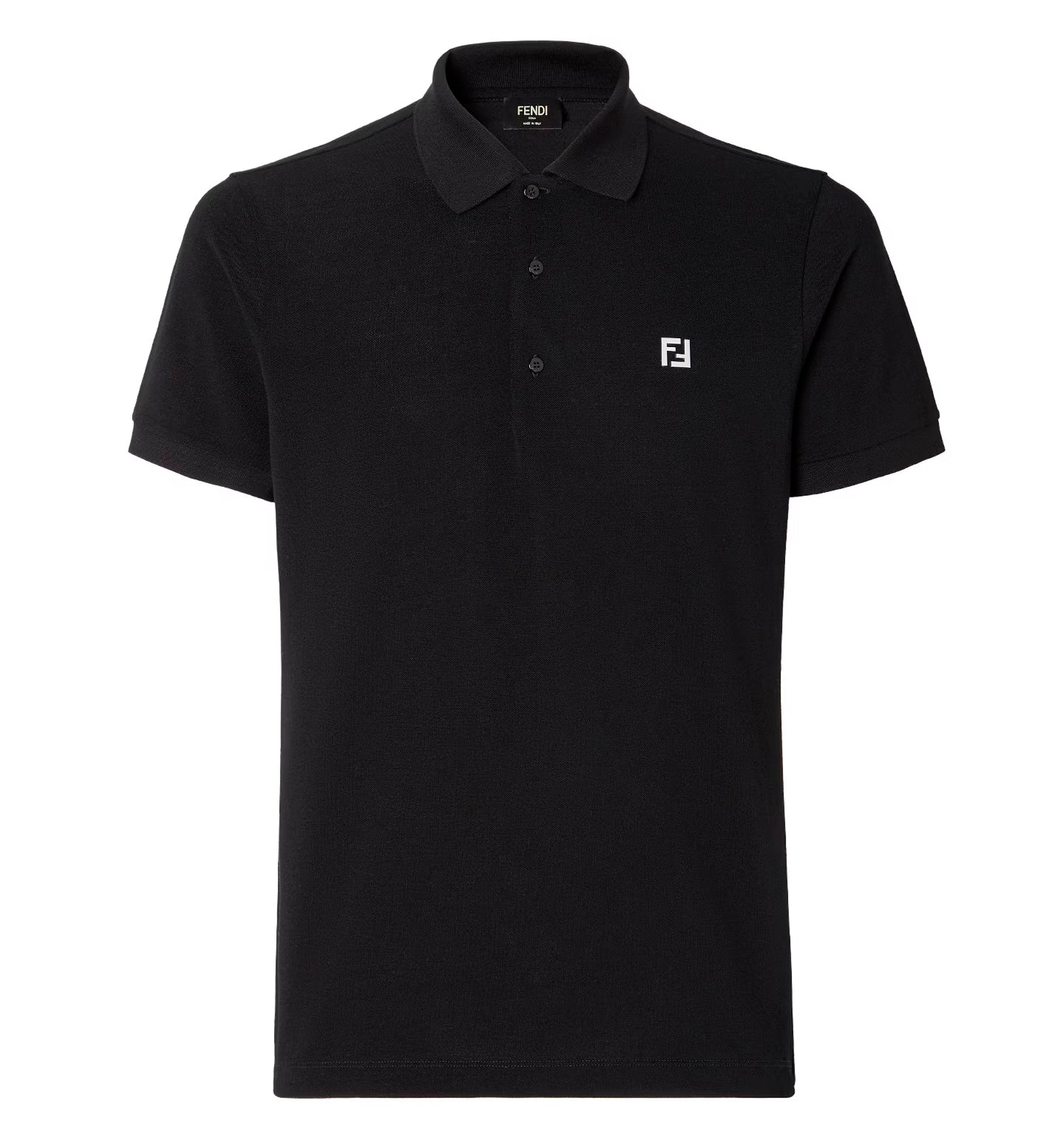 Black piqué polo shirt