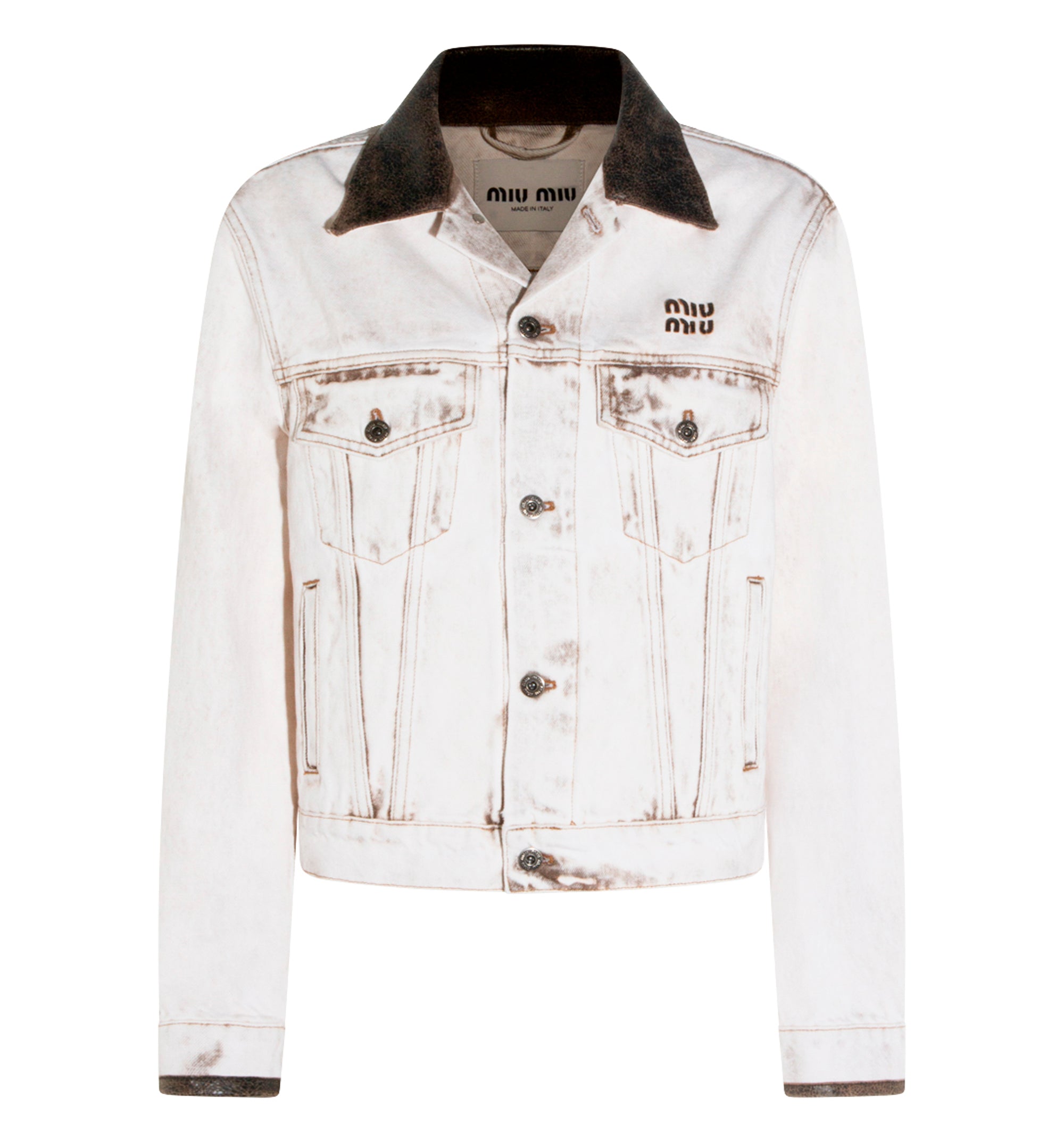 Button-up collared logo jacket