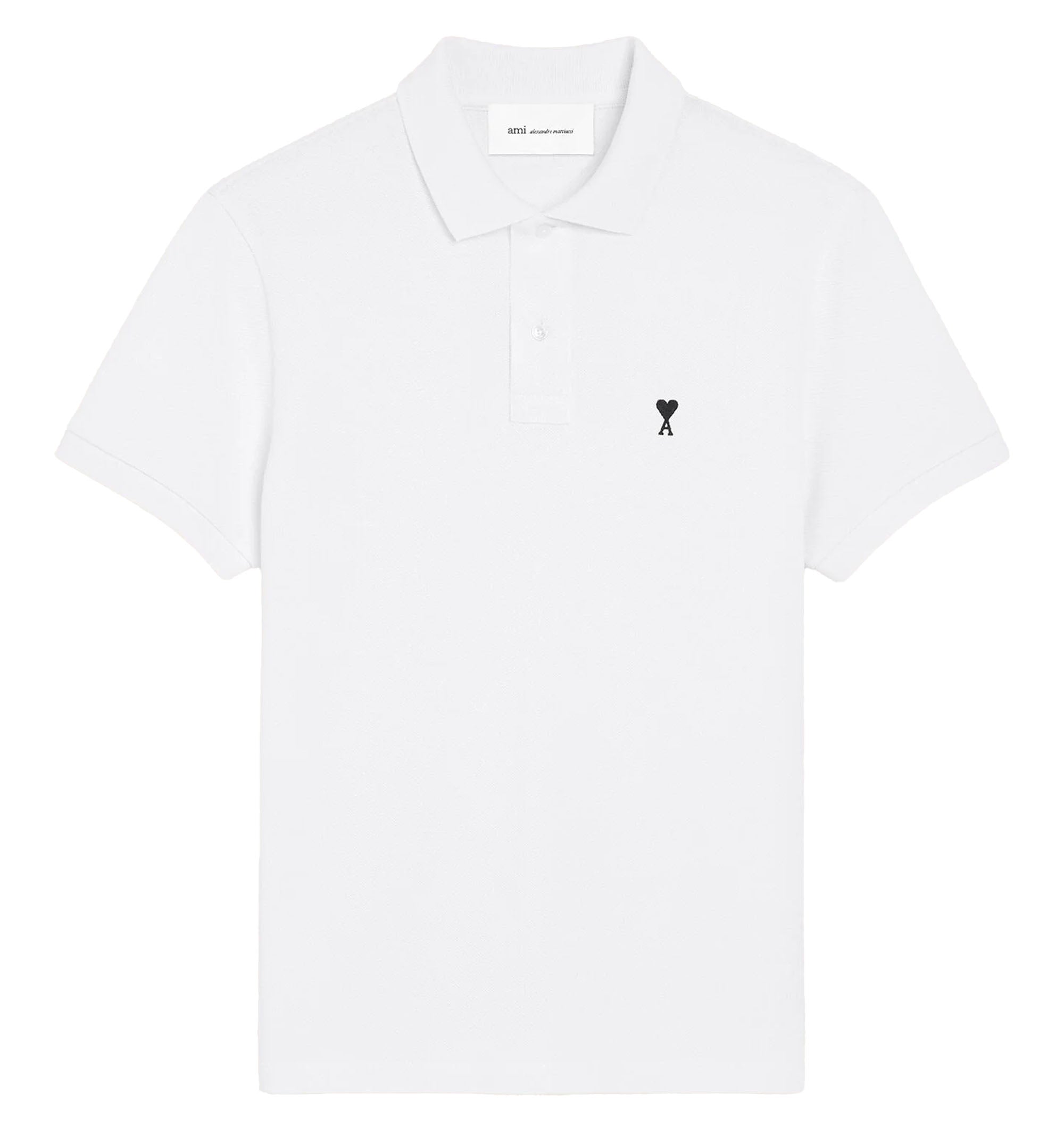 White Cotton Short Sleeves Ami De Coeur Polo Shirt
