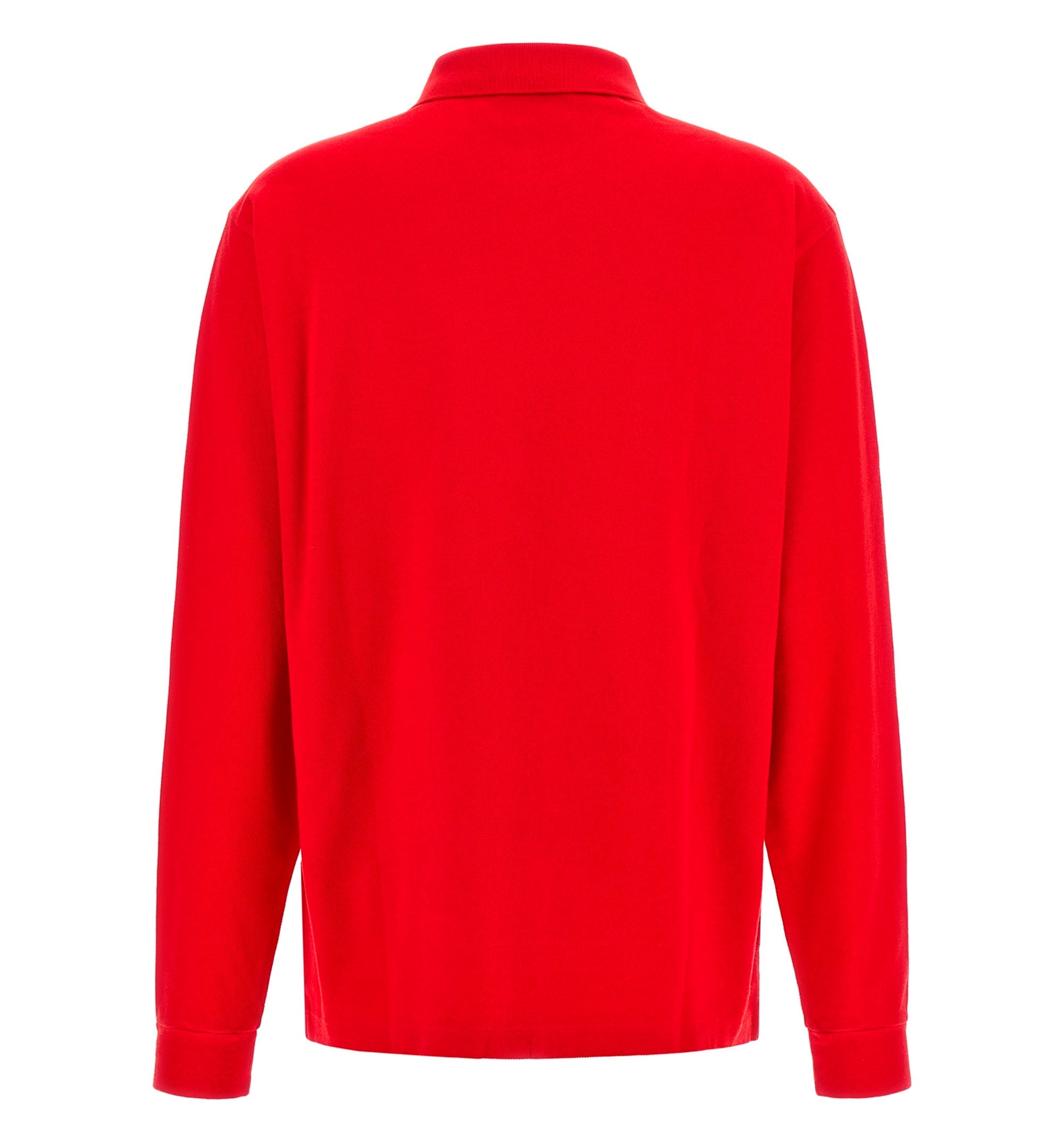 Long-sleeved cotton piqué polo shirt