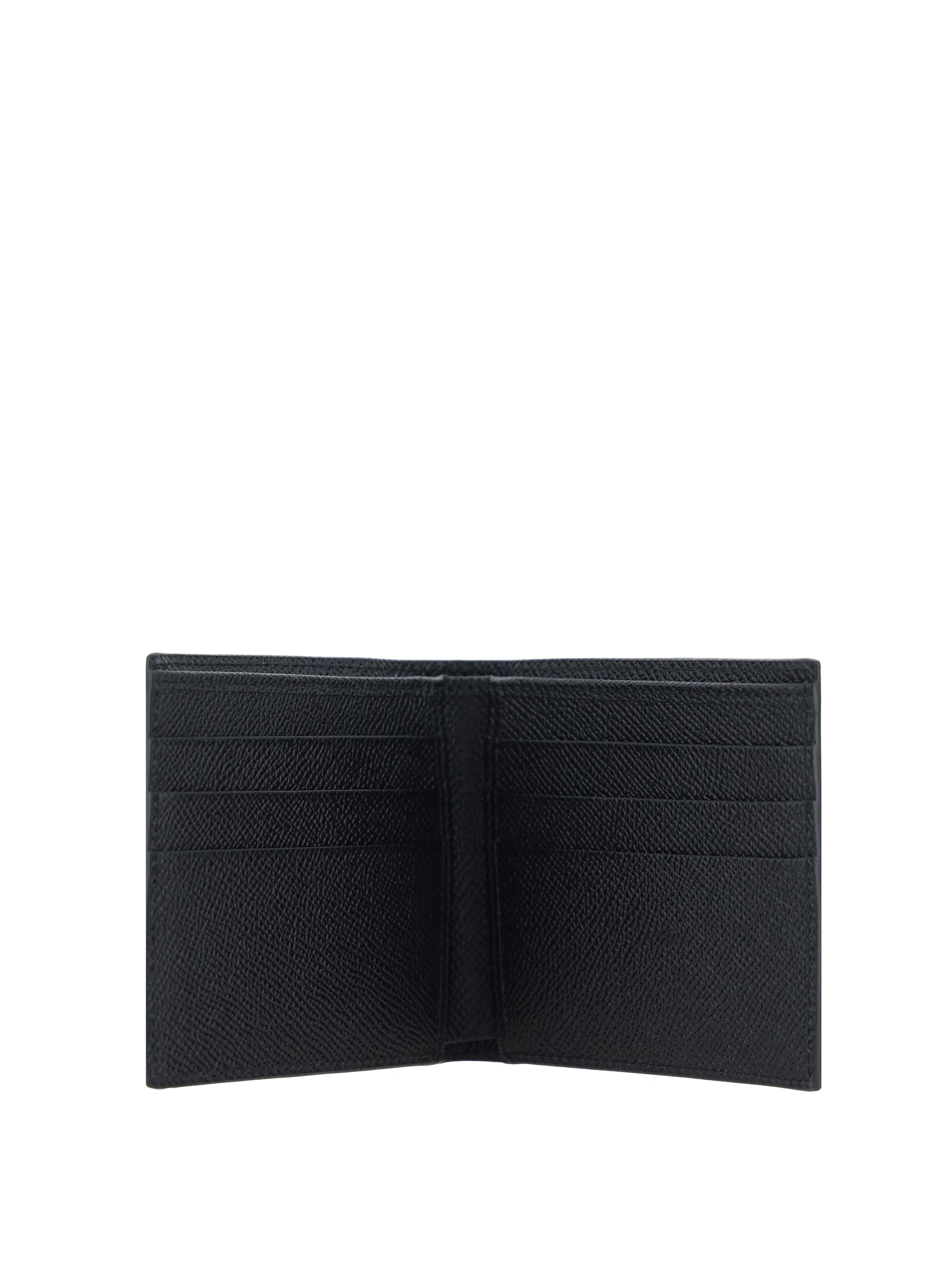 Calfskin Bifold Wallet With Logo Tag