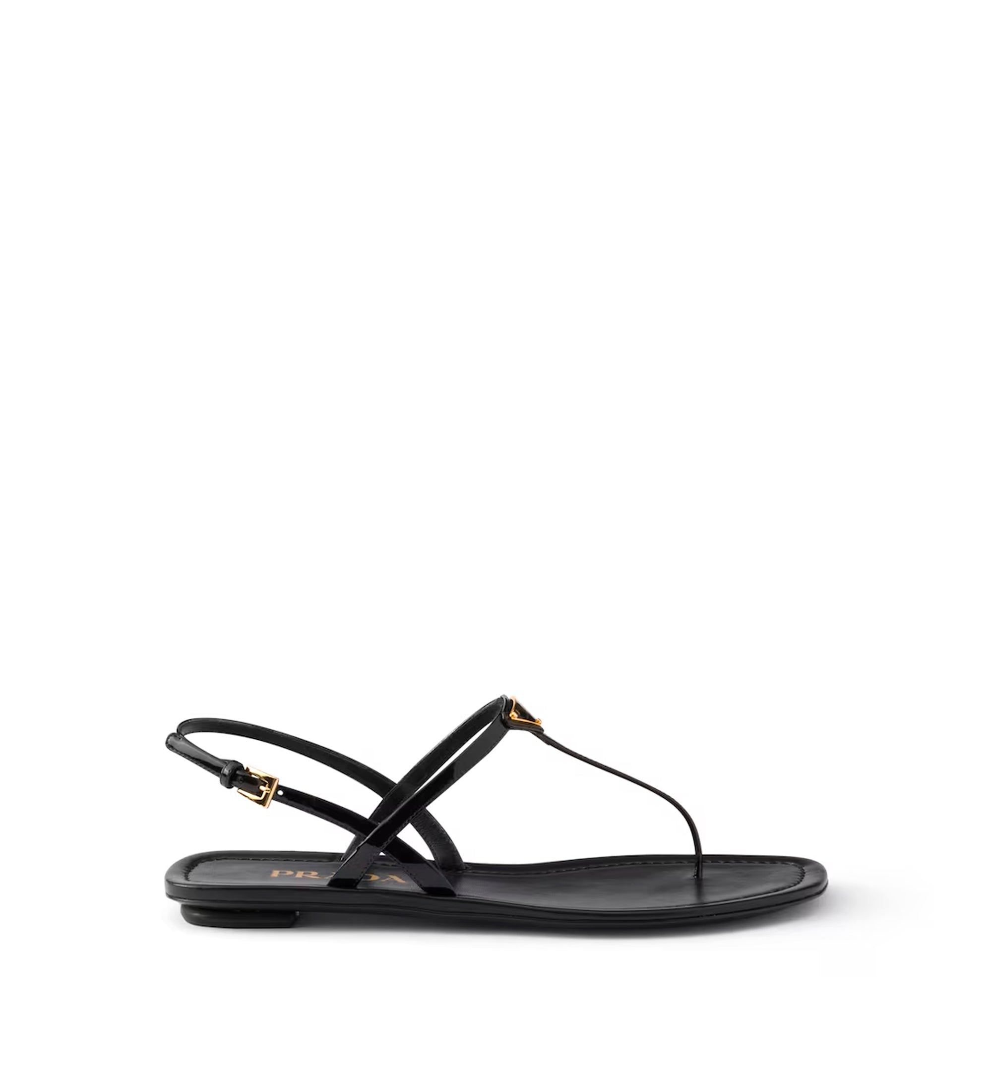 Patent leather thong sandals
