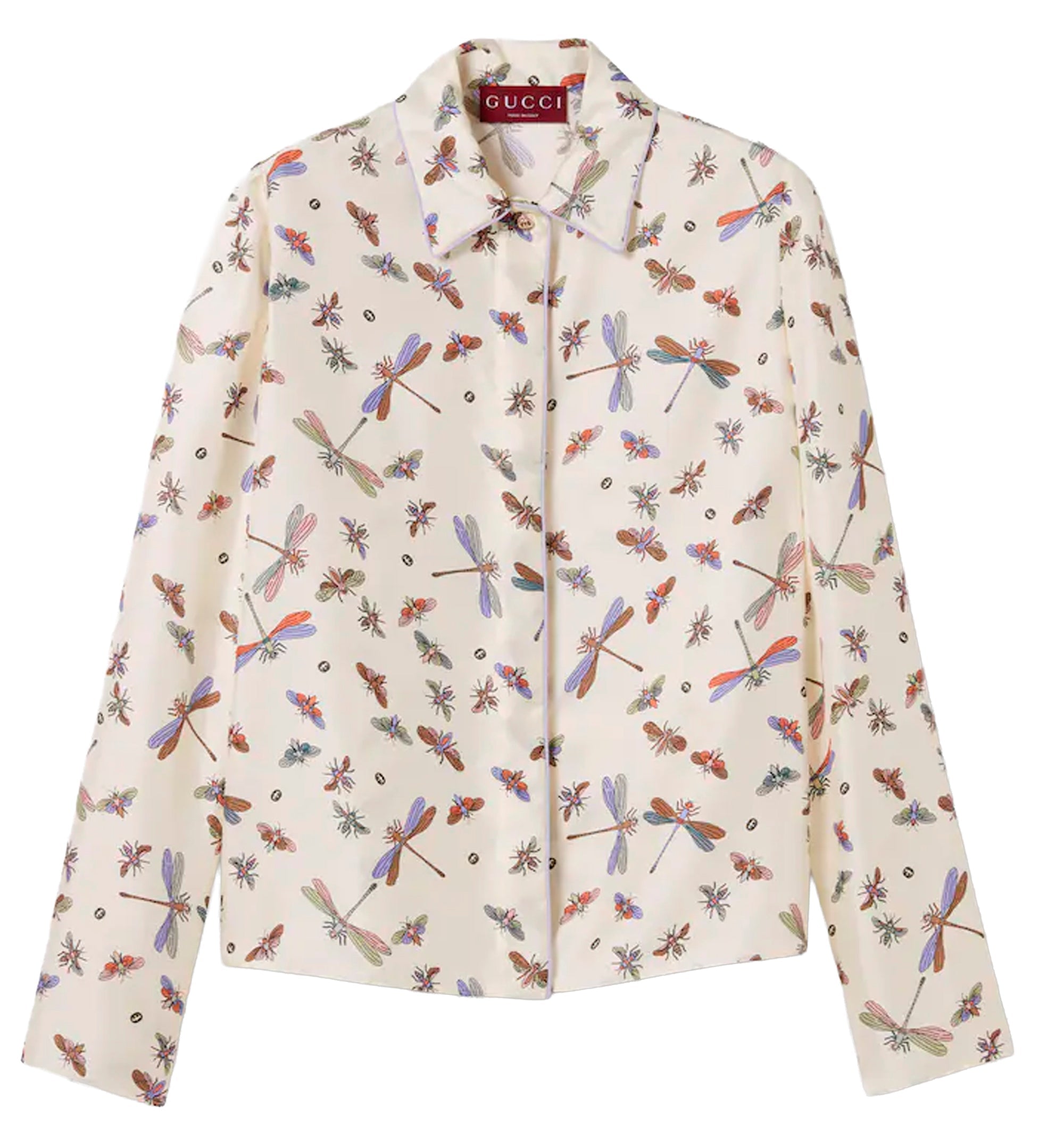Printed silk twill shirt