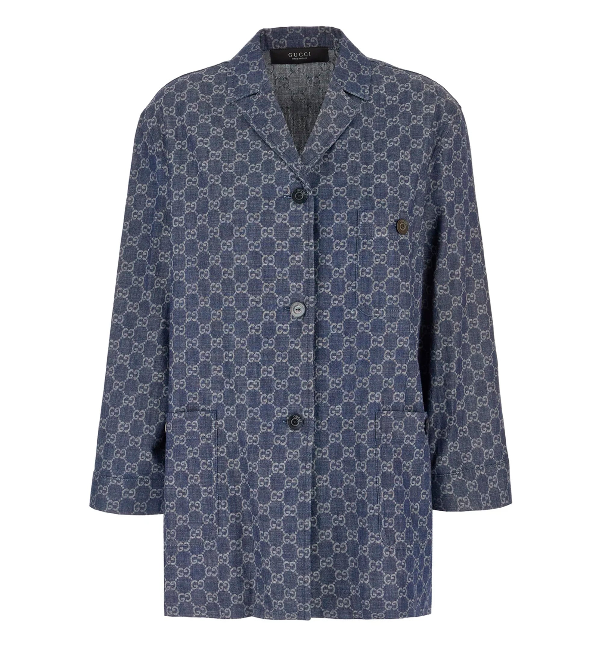 GG cotton denim jacquard jacket