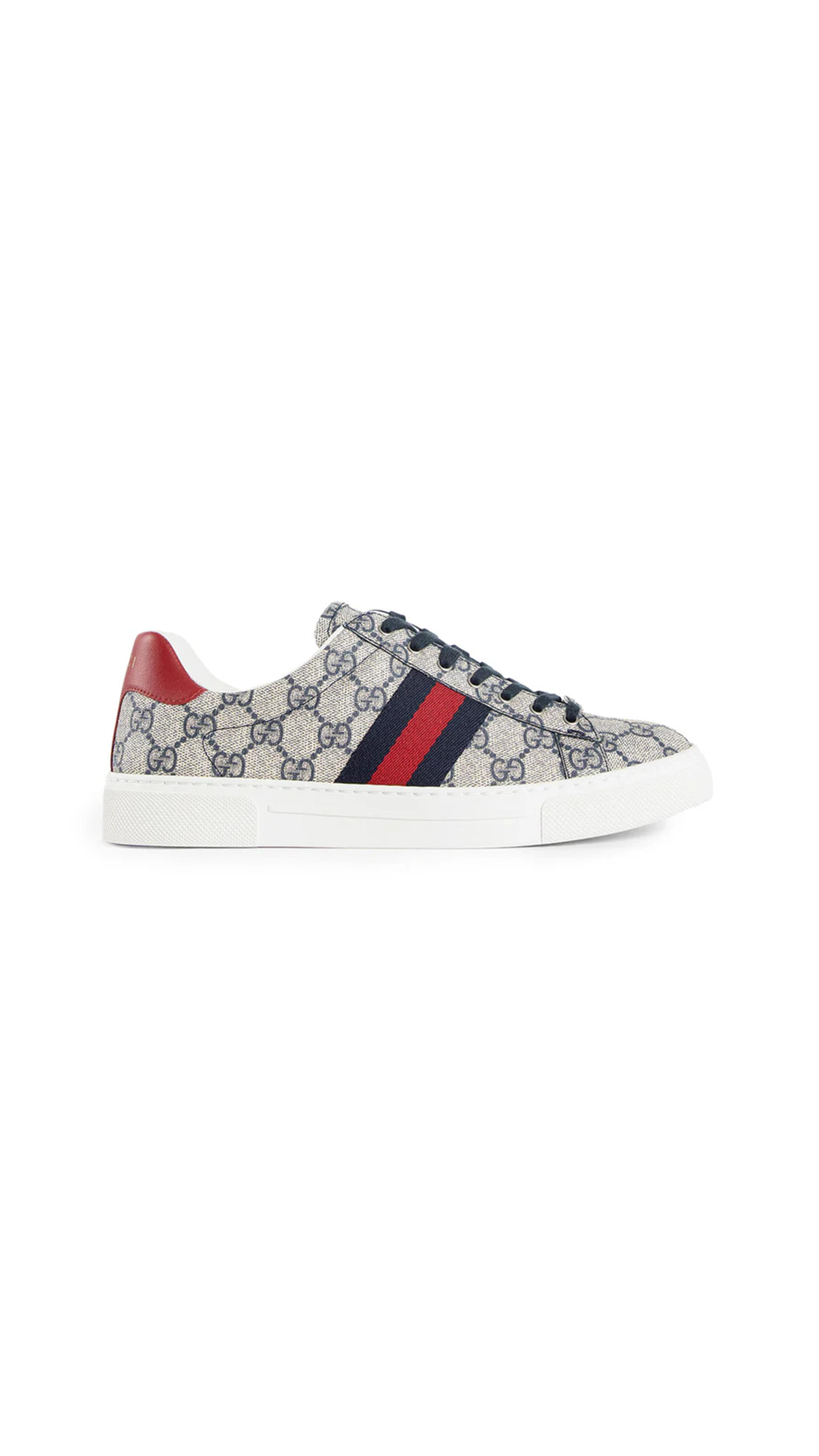 Ace Sneakers with Web - Beige/Ebony/Red