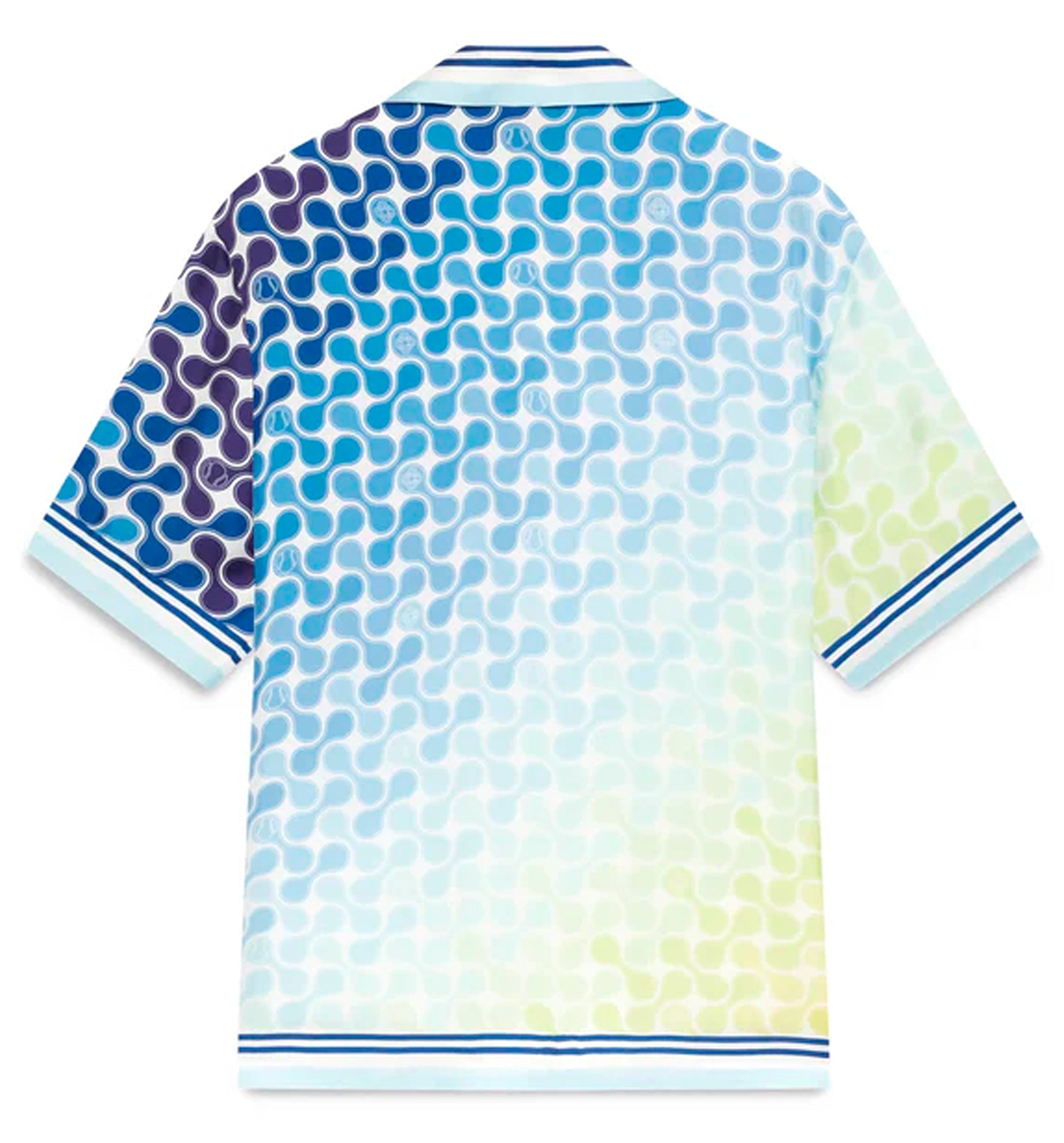 Gradient Tennis Tile Short Sleeve Silk Shirt