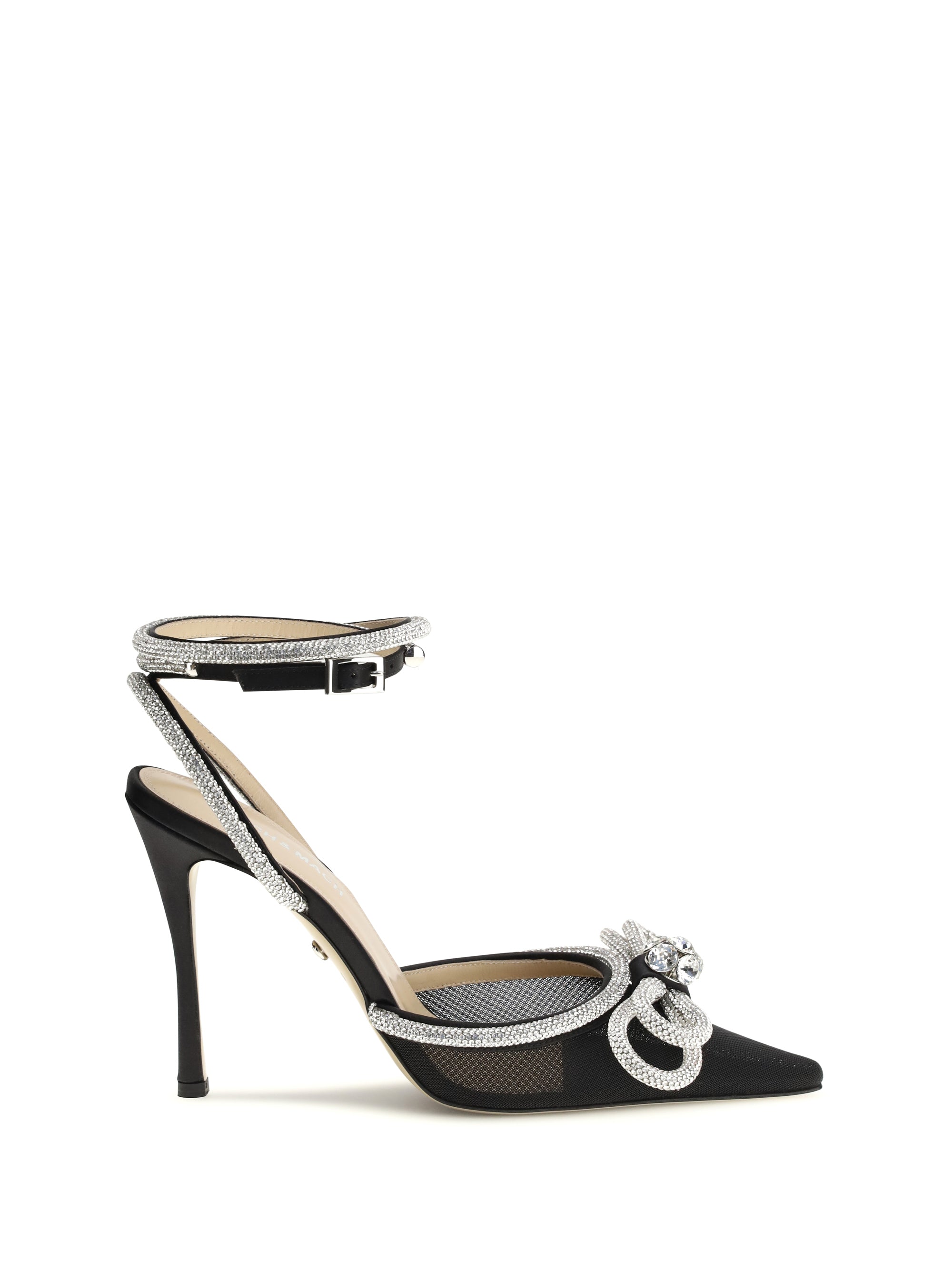 Black Silk High Heel Pumps
