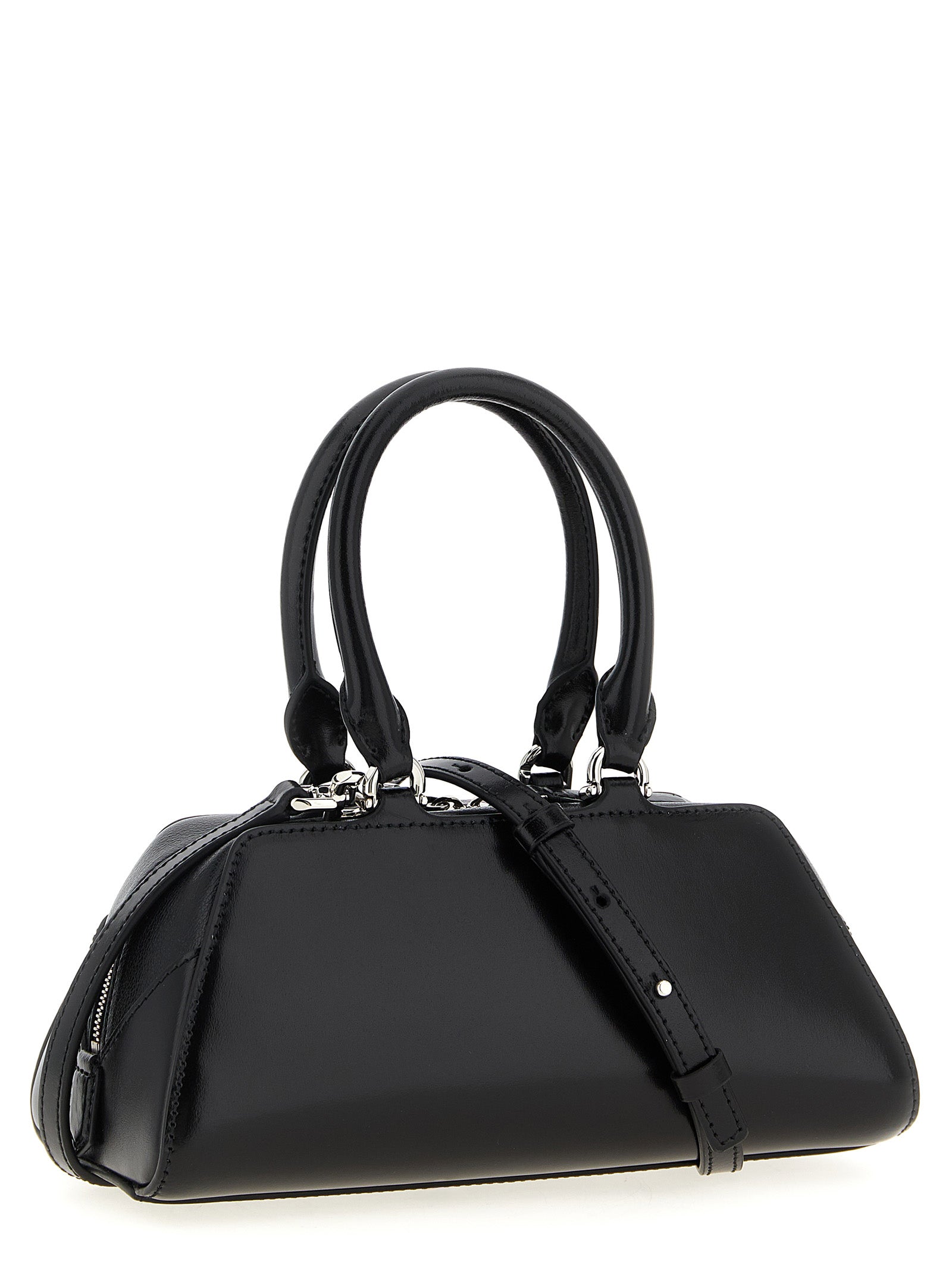 Mini Antigona East-West bag in Box leather - Black