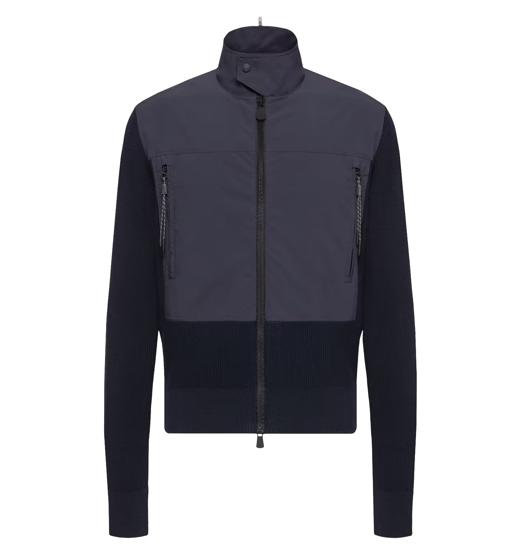 Padded Zip-Up Cotton Cardigan