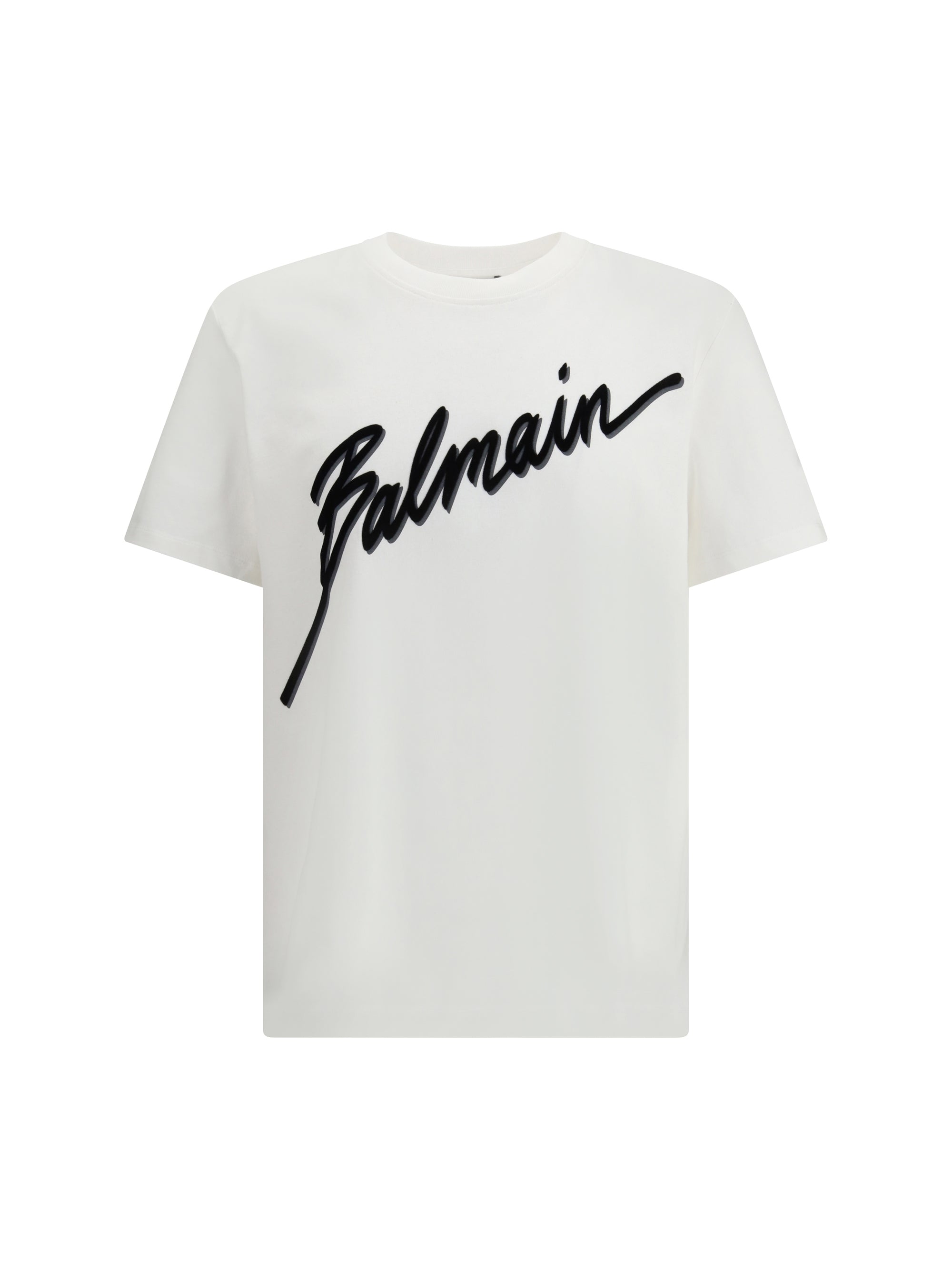 Balmain letter flock T-shirt