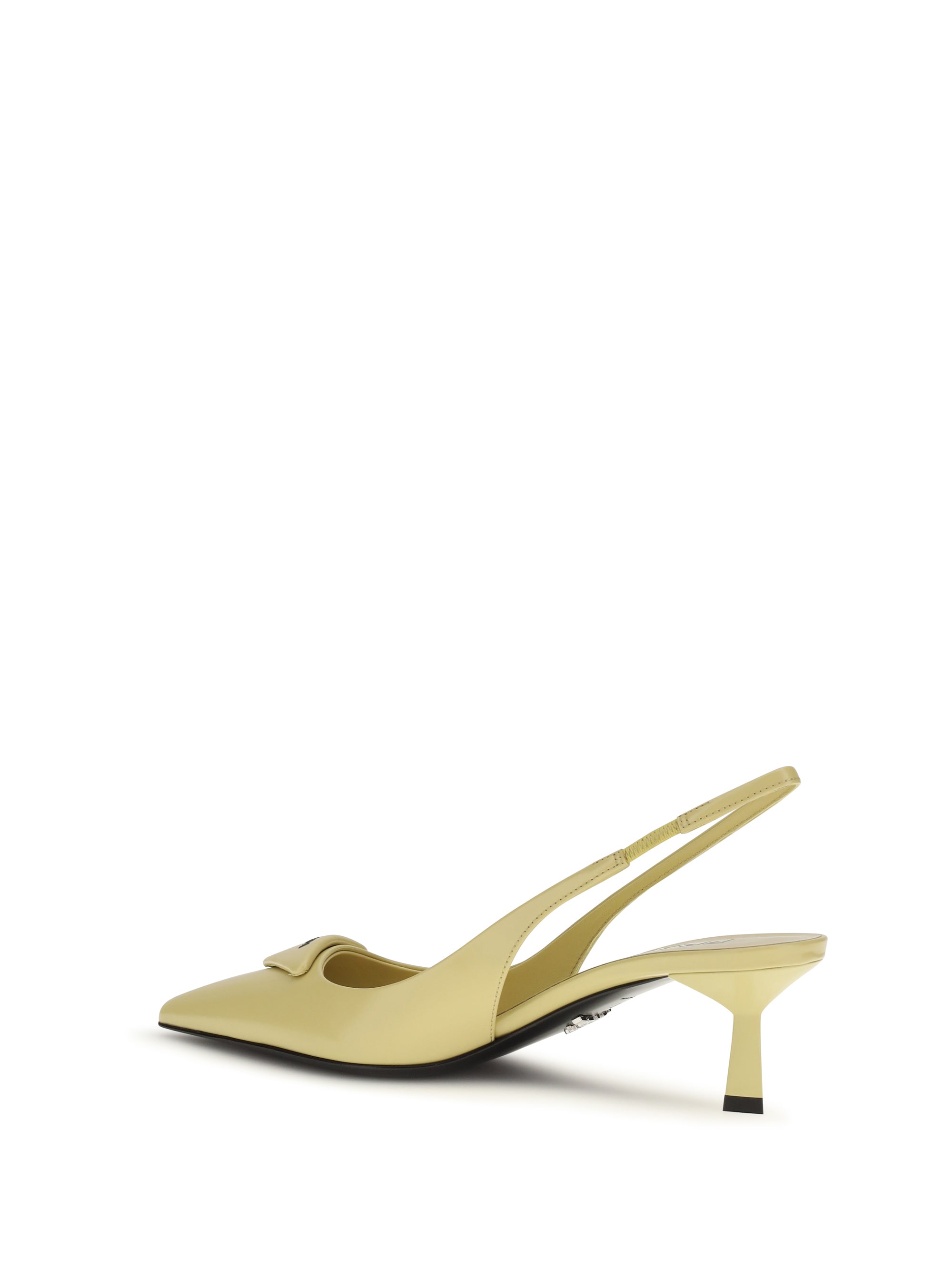 Triangle Logo Slingback Pumps