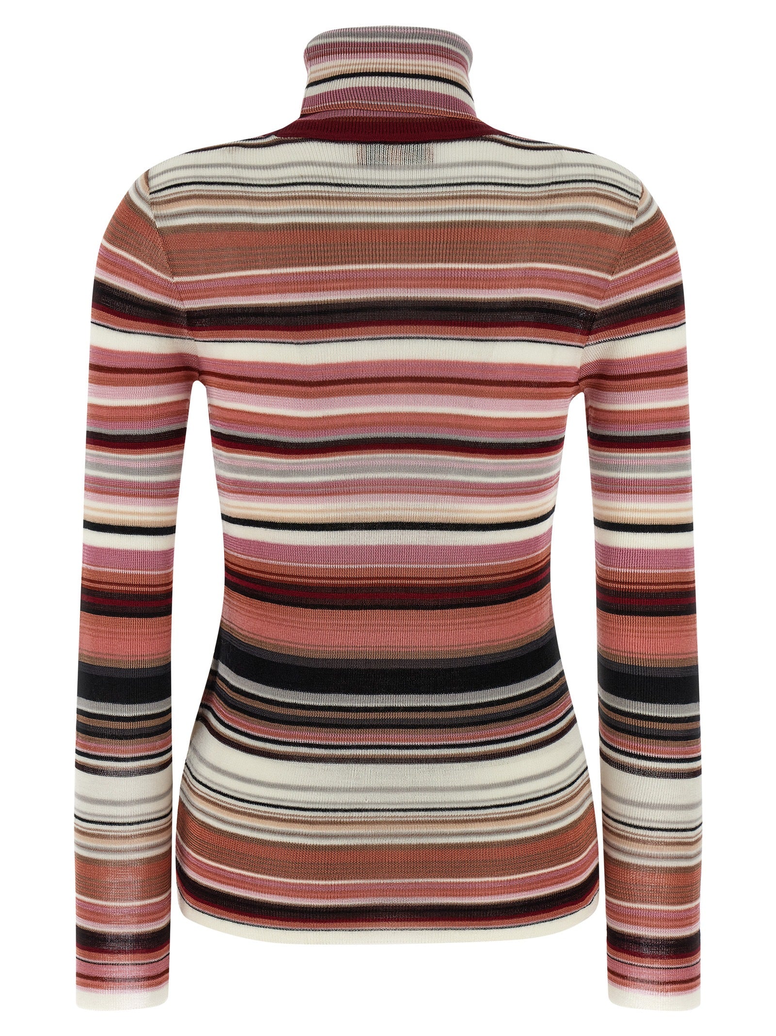 Striped Turtleneck Sweater Sweater - Pink