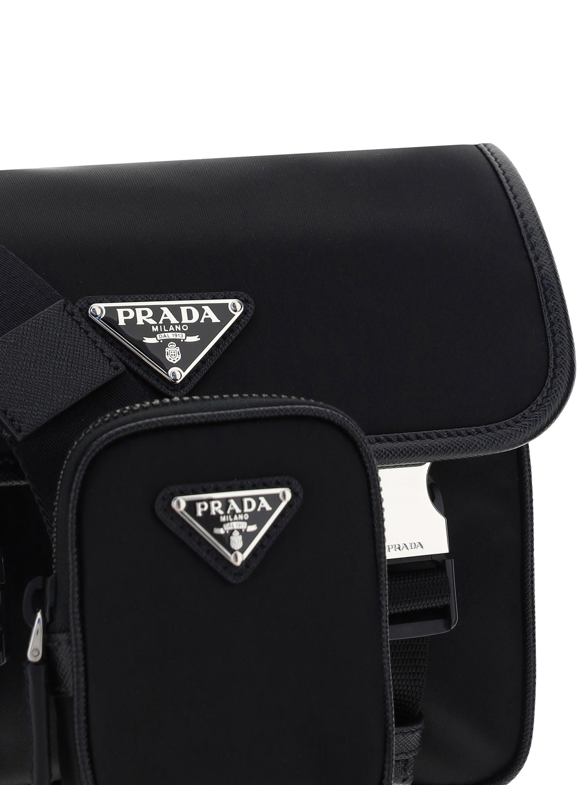Re-Nylon and Saffiano leather shoulder bag