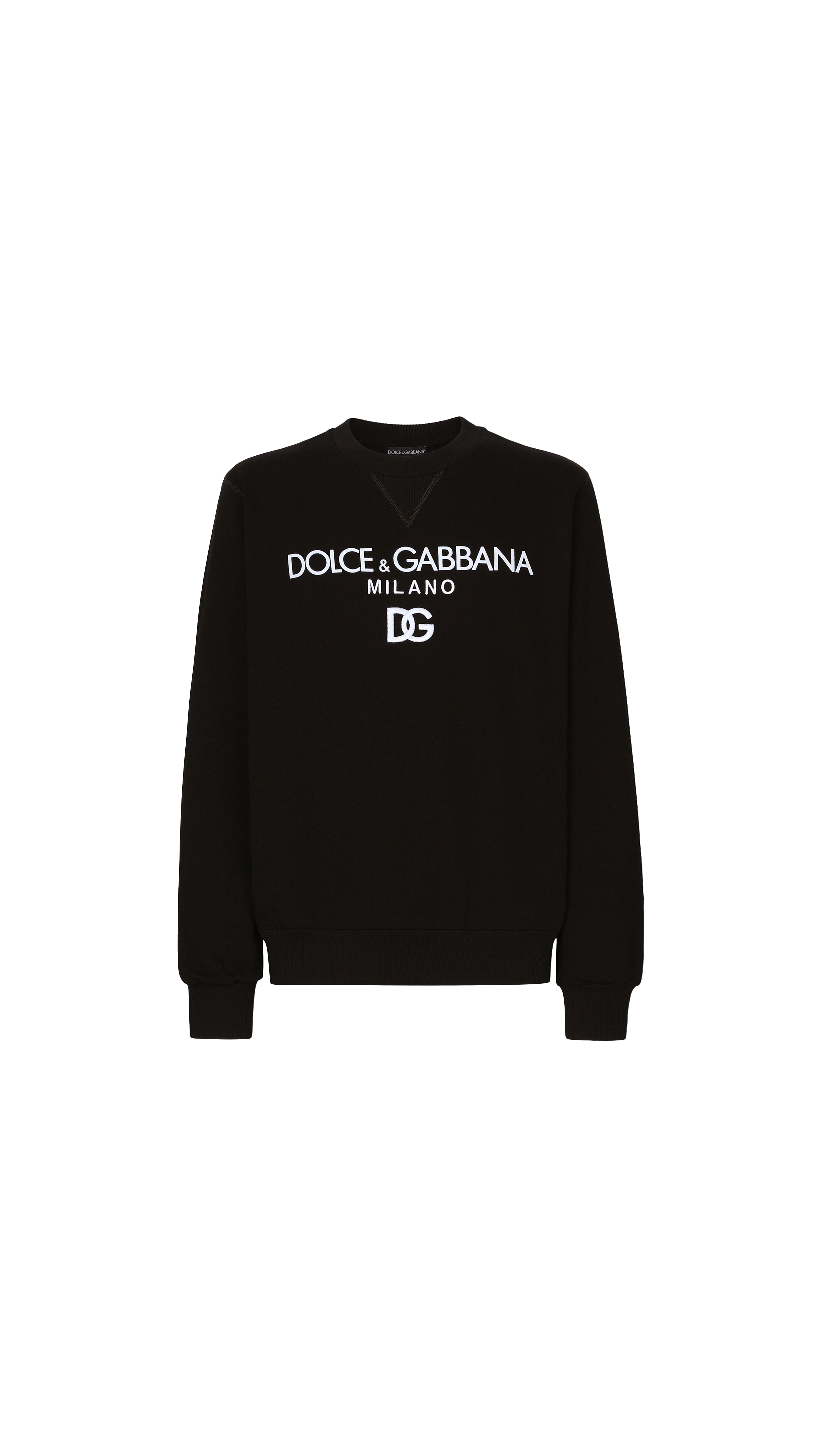 Jersey Sweatshirt With DG Embroidery - Black
