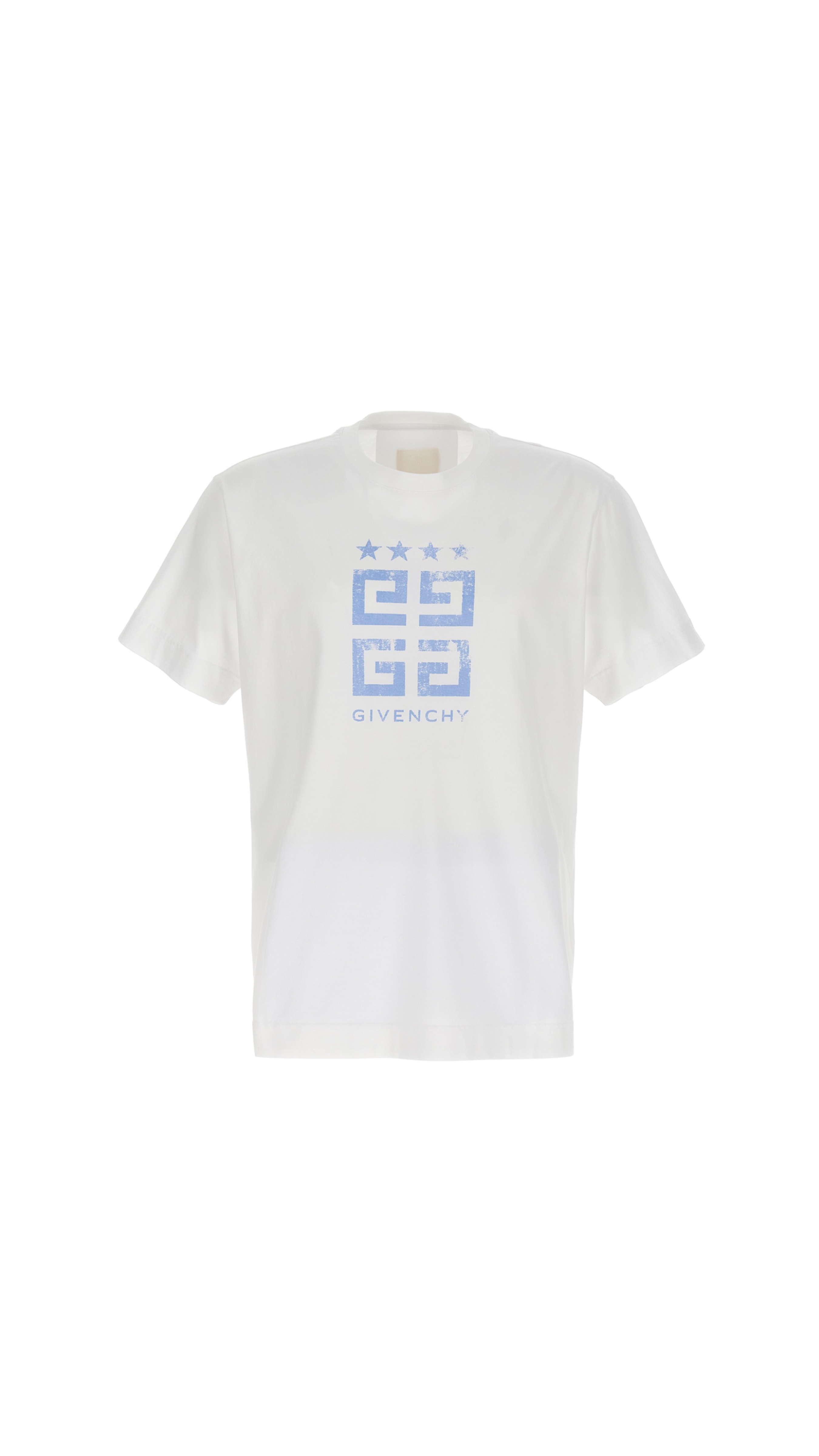 4G Slim Fit T-shirt in Cotton - White/Blue