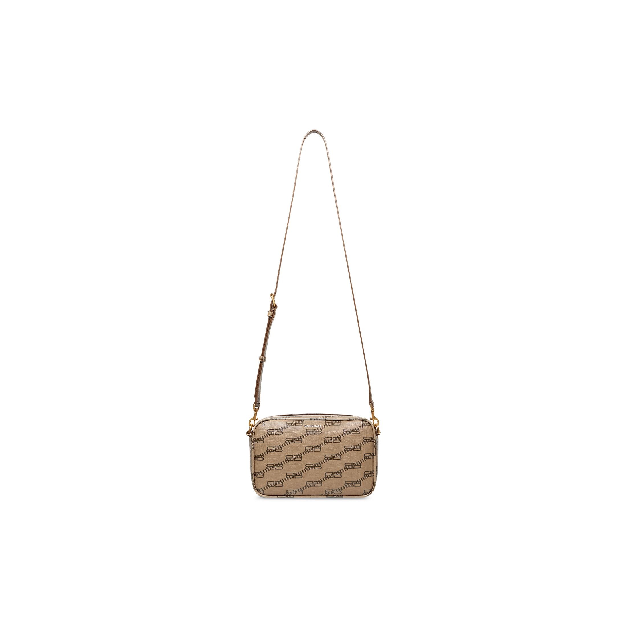 Small Camera Bag in BB Monogram Coated Canvas - Beige