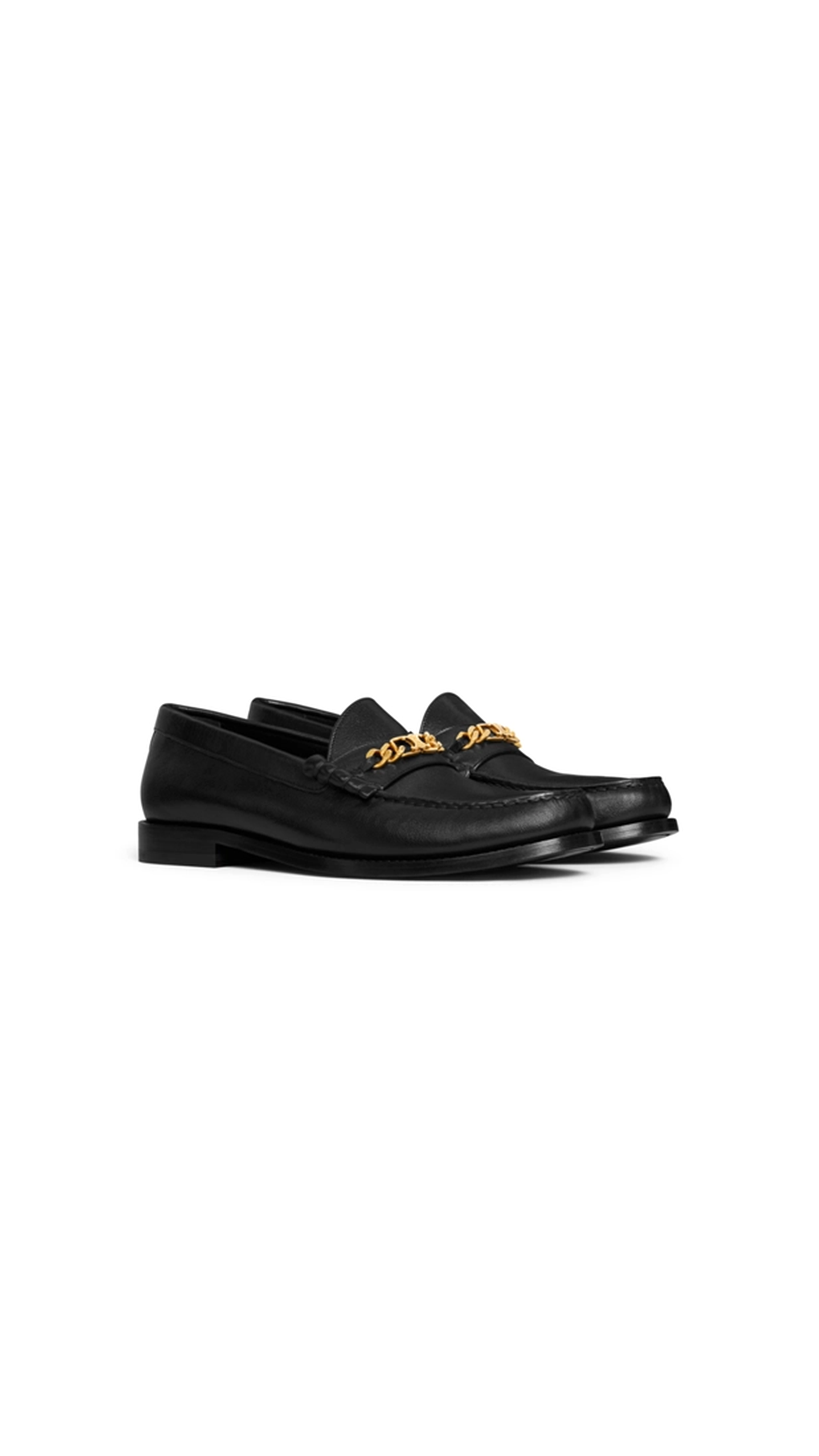 Celine Luco Triomphe Chain Loafer In Calfskin - Black