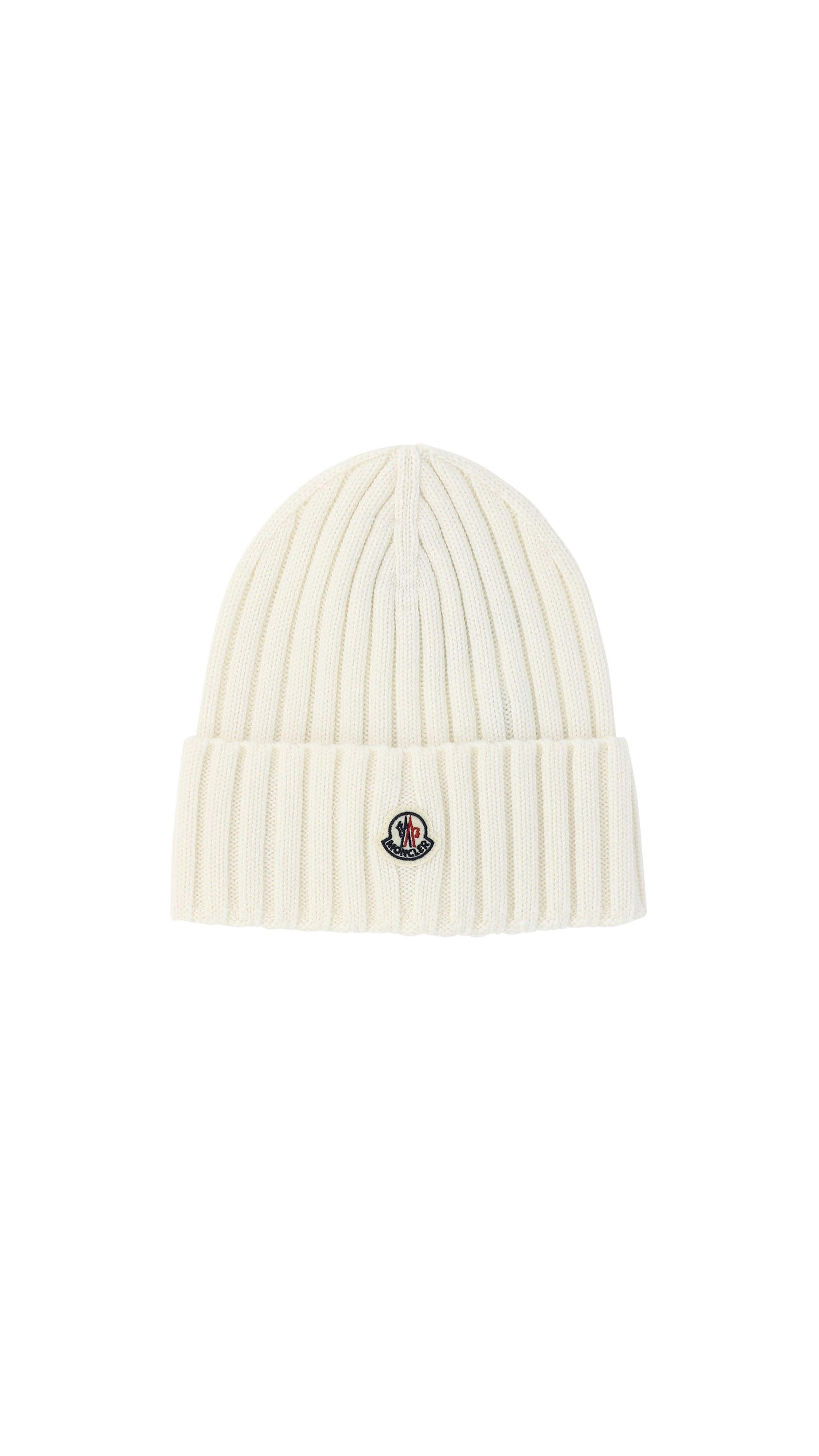 Ribbed Wool Beanie - White