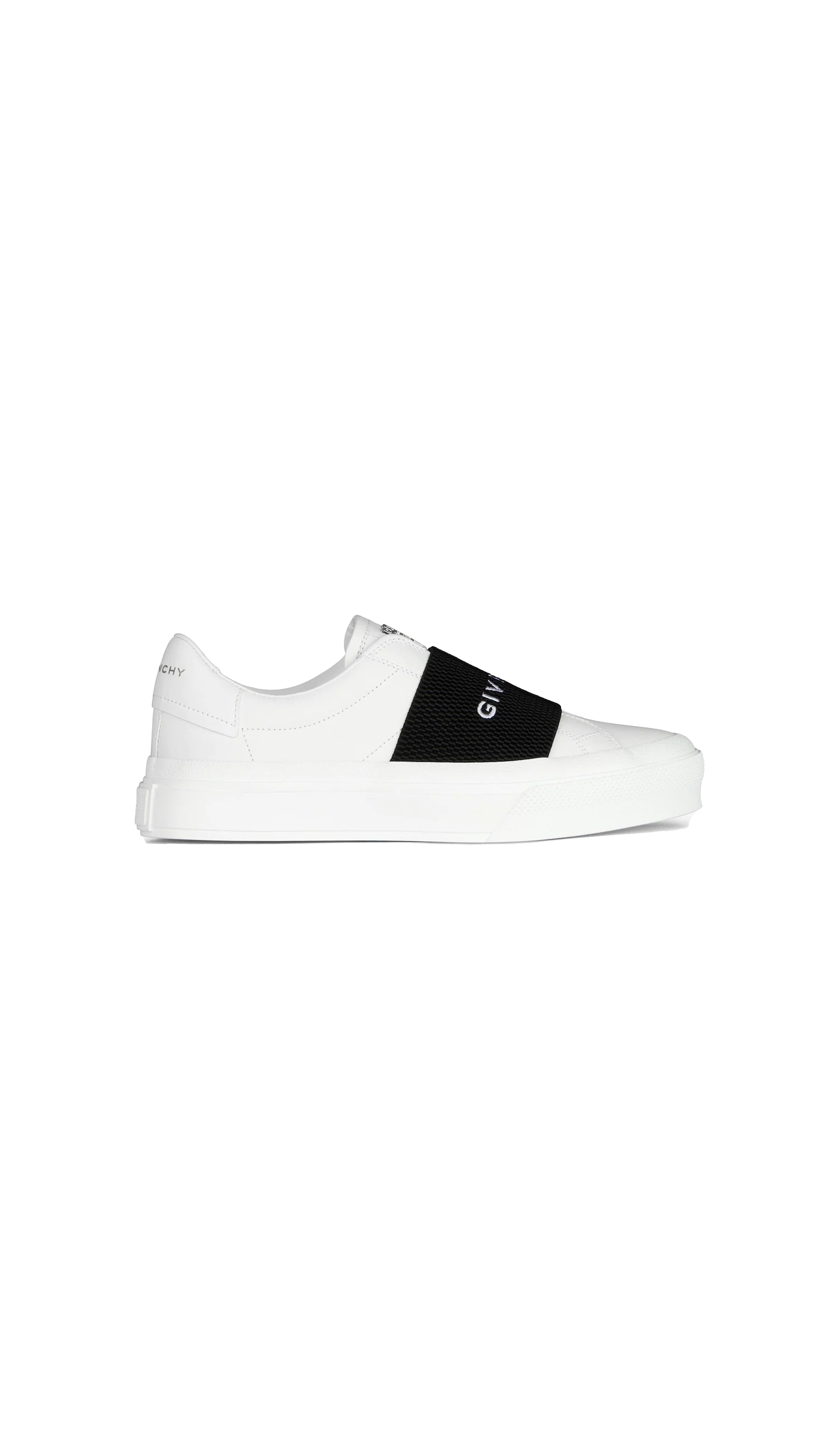 City Sport Sneakers in Leather with Givenchy Strap - White