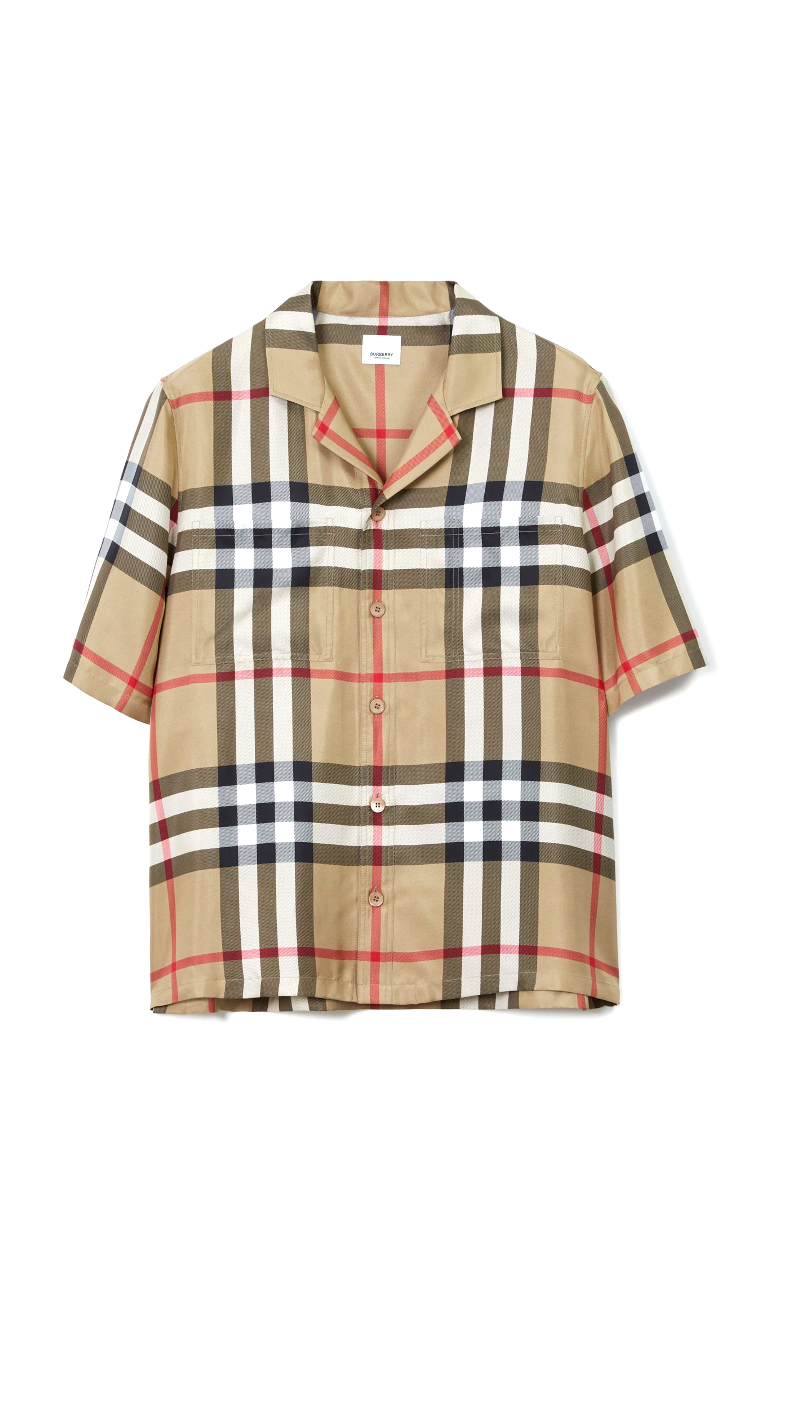 Check Silk Shirt - Archive Beige