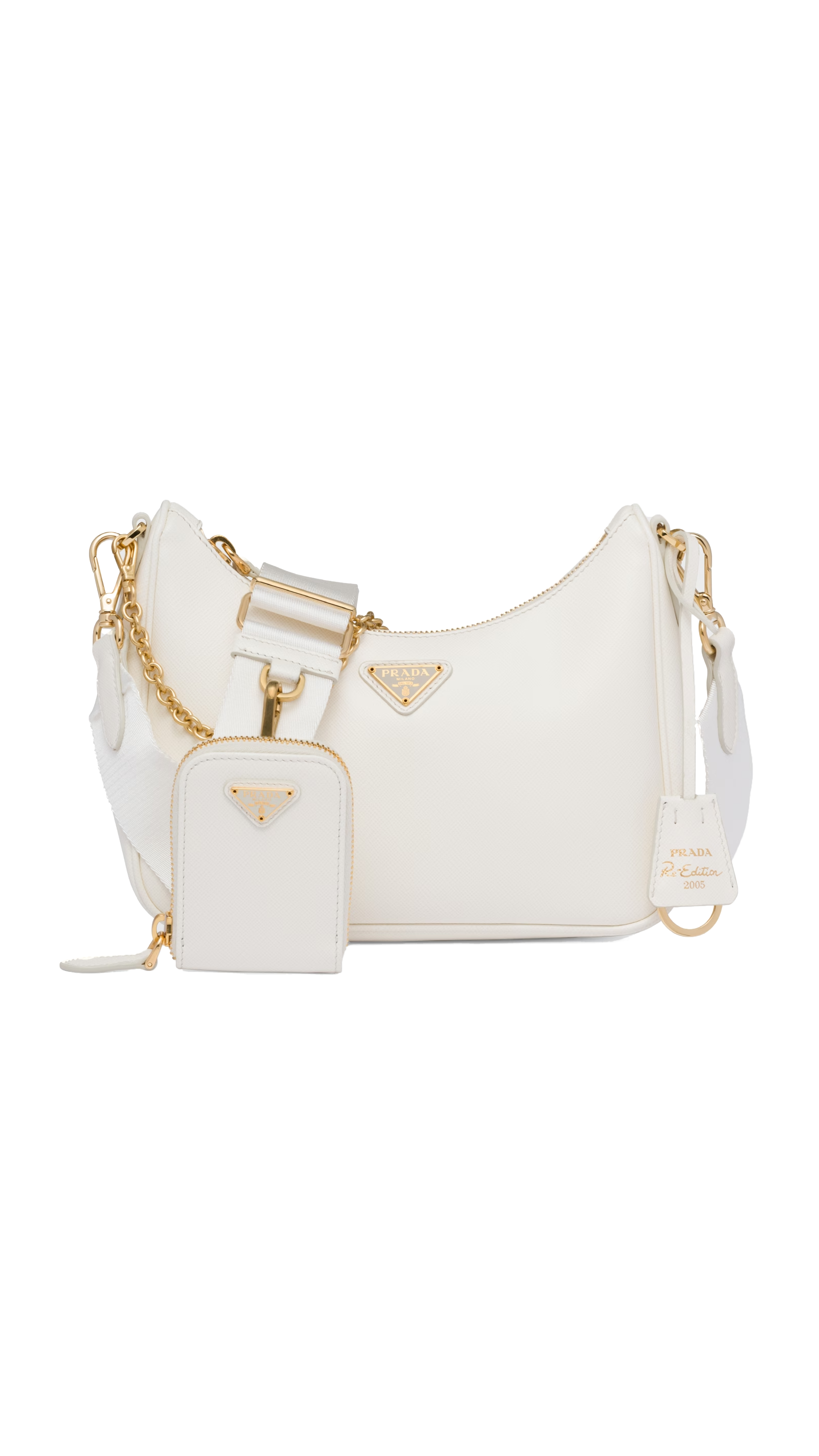 Re-Edition 2005 Saffiano Leather Bag - White