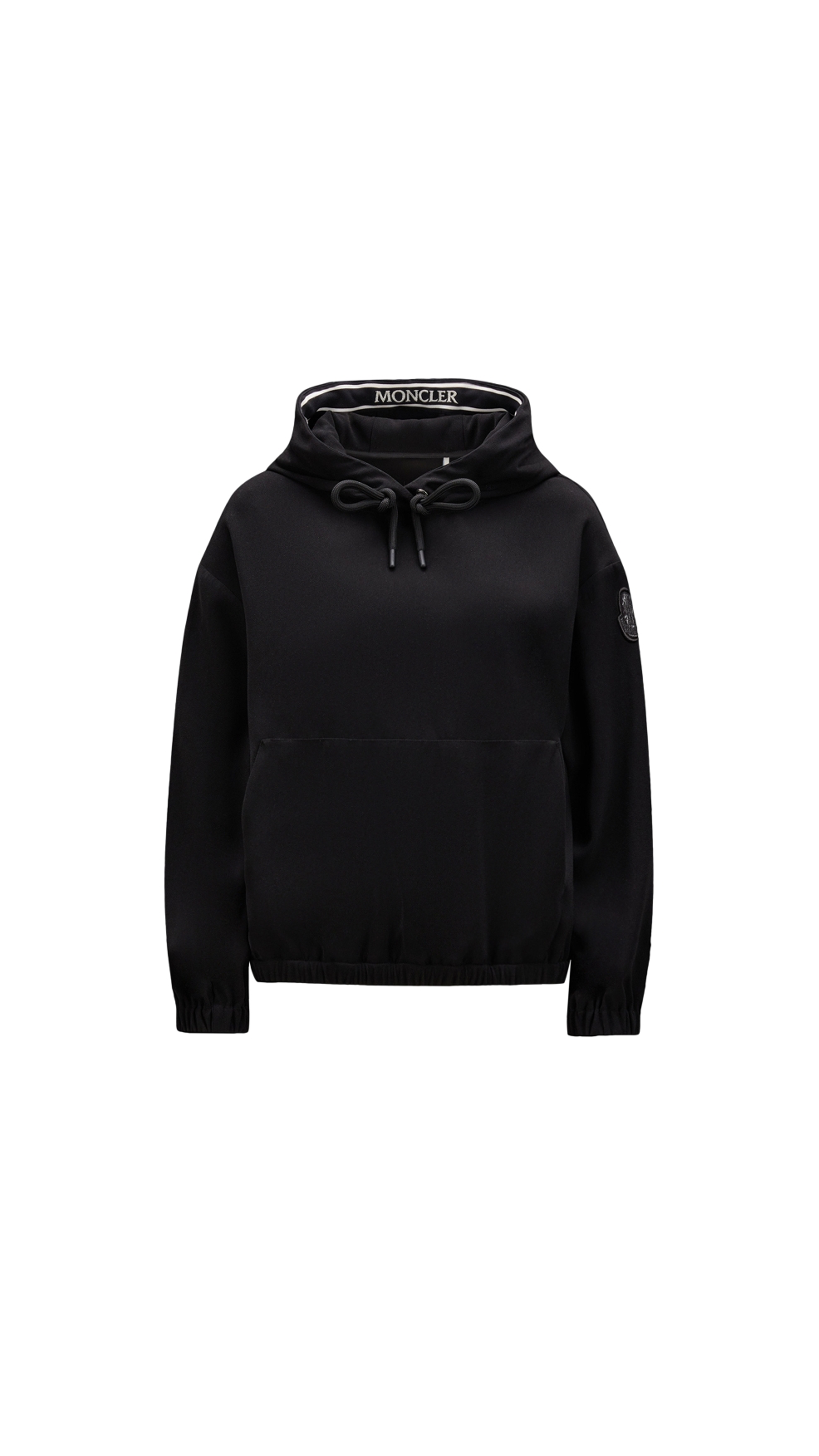 Black Satin Hoodie - Black